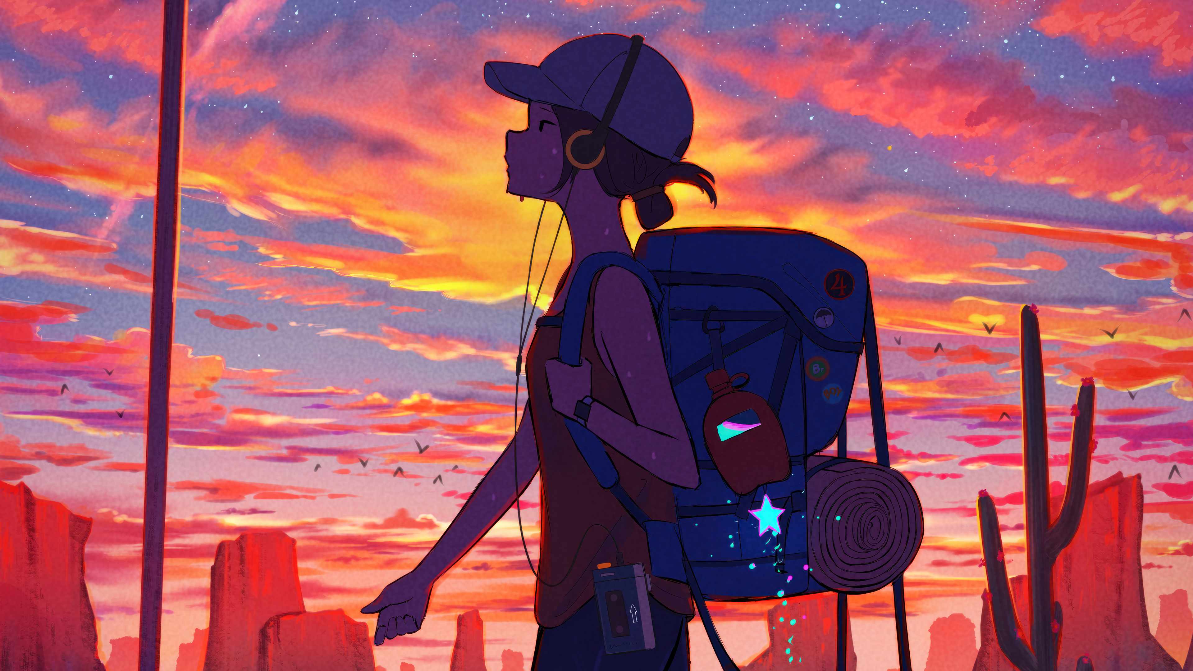 Anime Girl Traveling Wallpaper 4K HD PC i