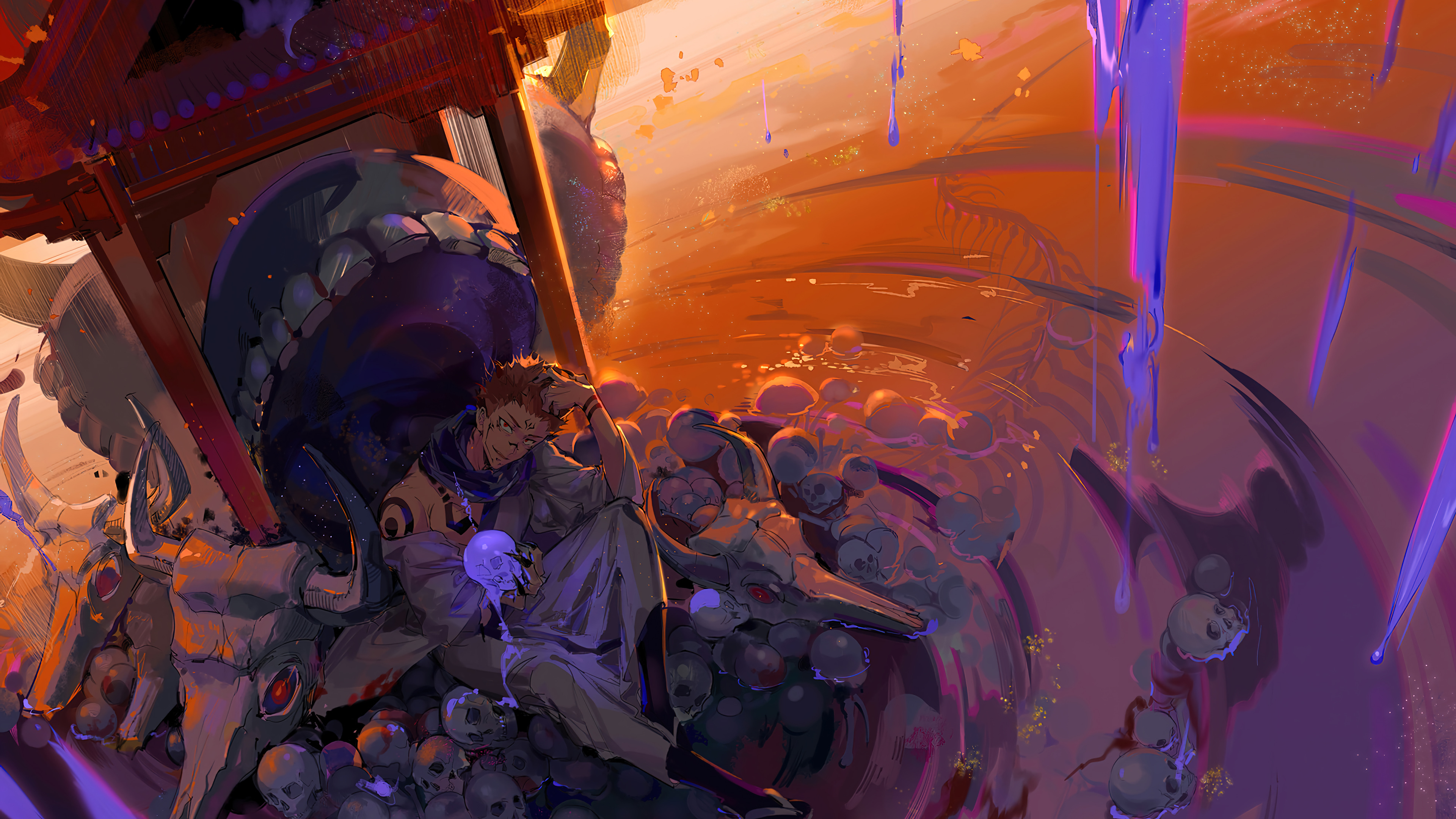 Sukuna Domain Expansion Jujutsu Kaisen Wallpaper 4K PC Desktop e