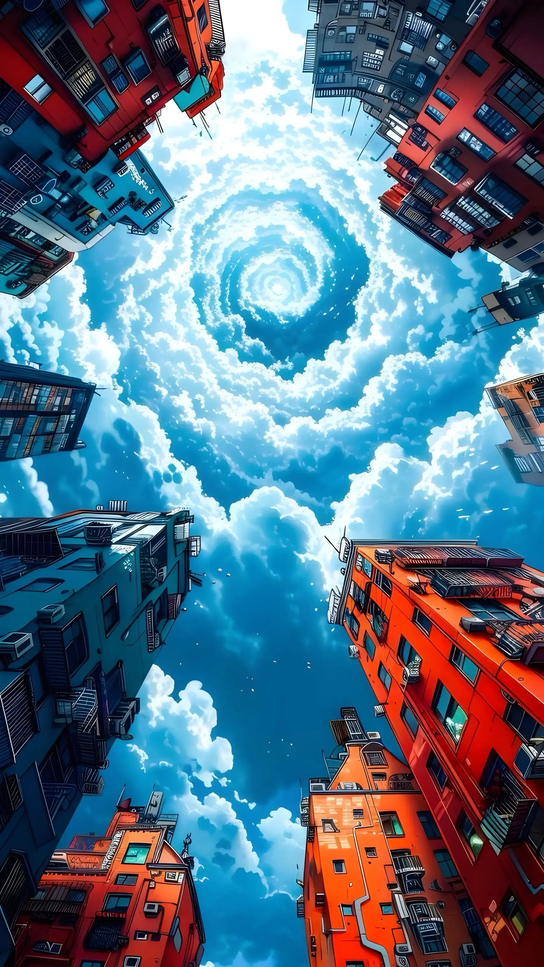 Anime Style Clouds In The City Ultrahd Ultra HD Wallpaper For Apple IPhone 13 14 15 16 Pro Max 16E