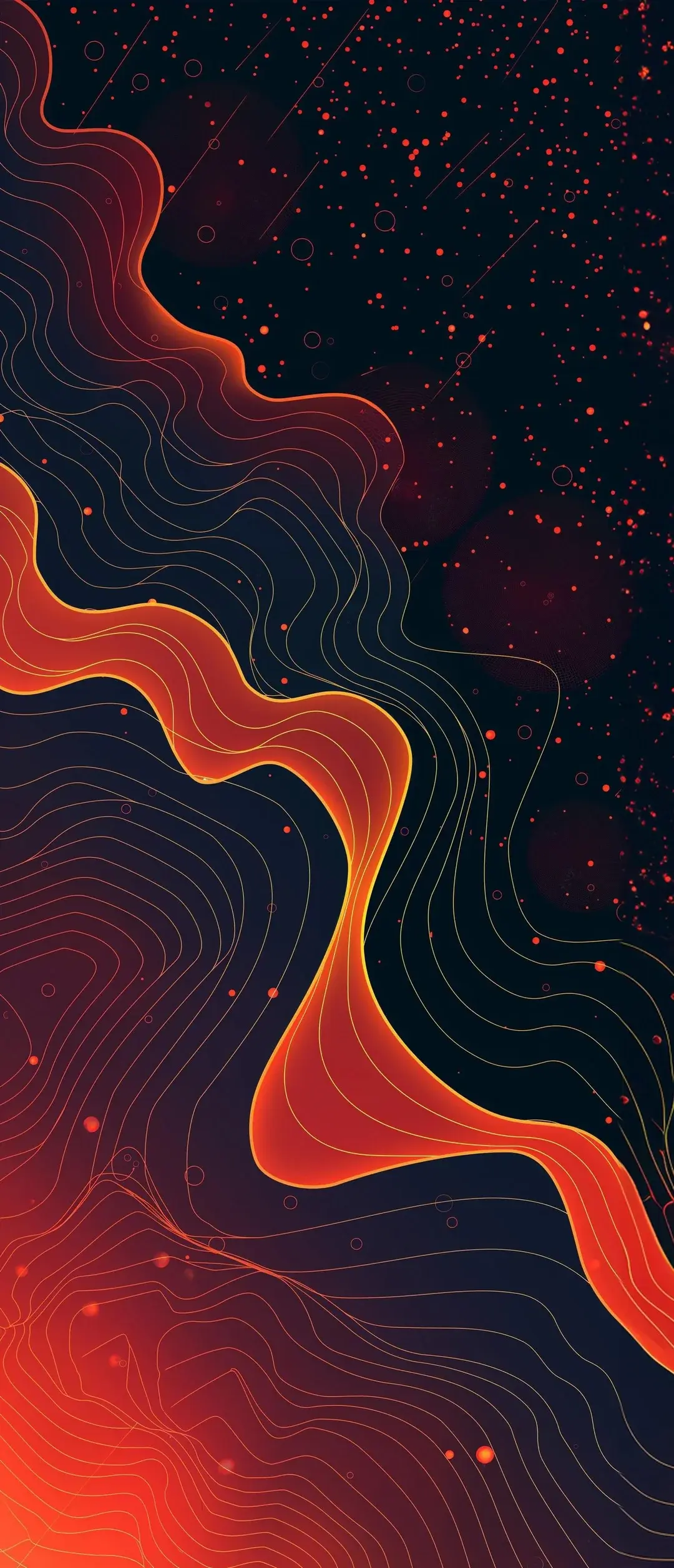 Orange Red Unique Creative Fan Favorite Abstract Lines And Dots Best Wallpaper For Apple IPhone 16