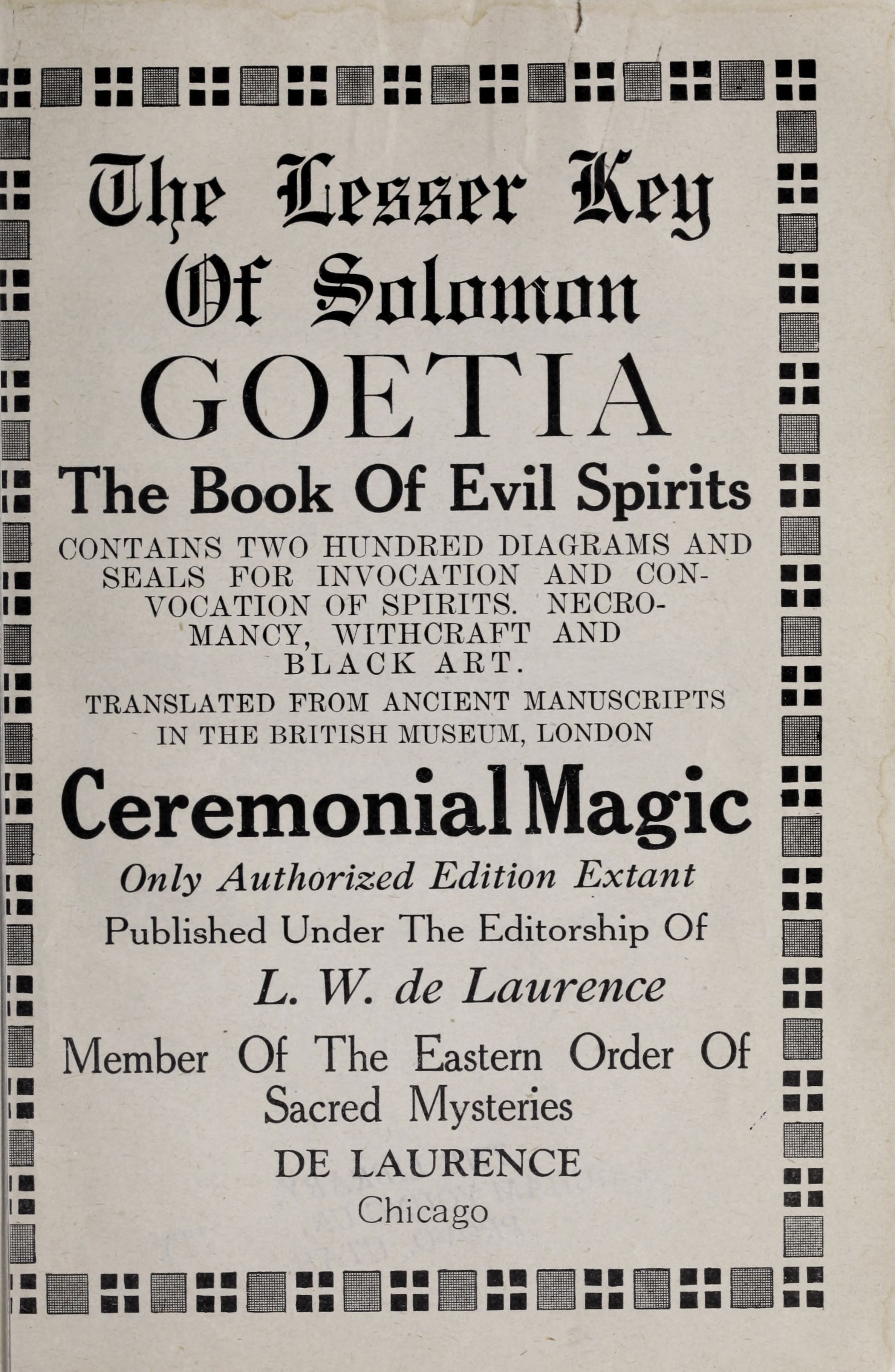 The lesser key of Solomon