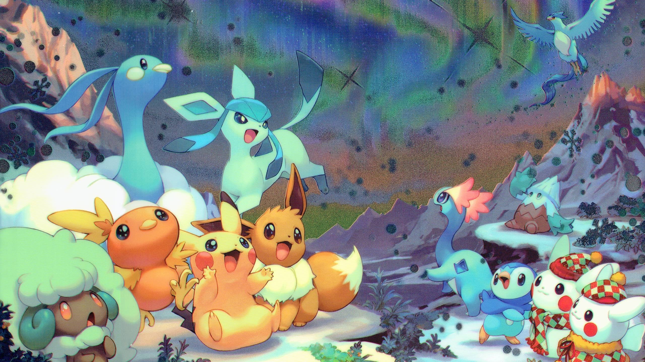I scanned a beautiful folder from the Pokemon Center and made it into a wallpaper