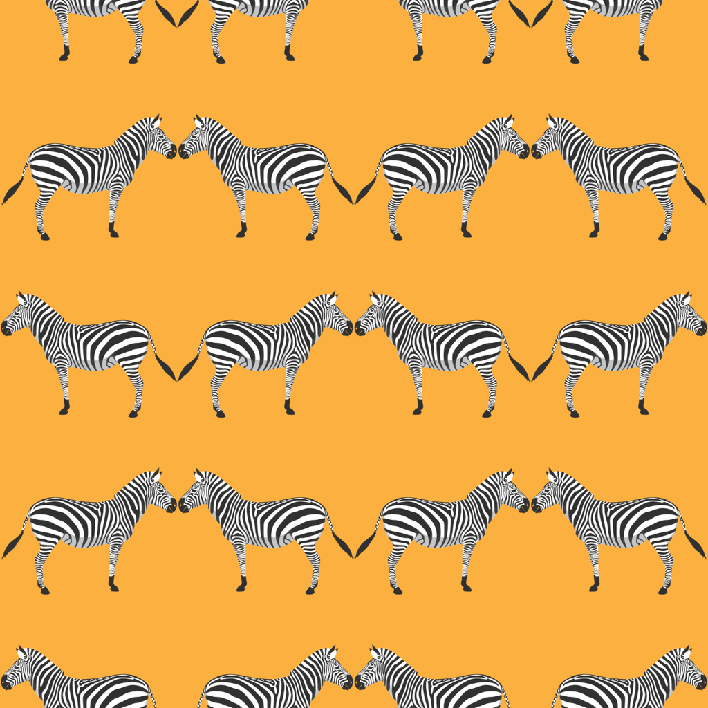 Zebras Bright Orange Wallpaper