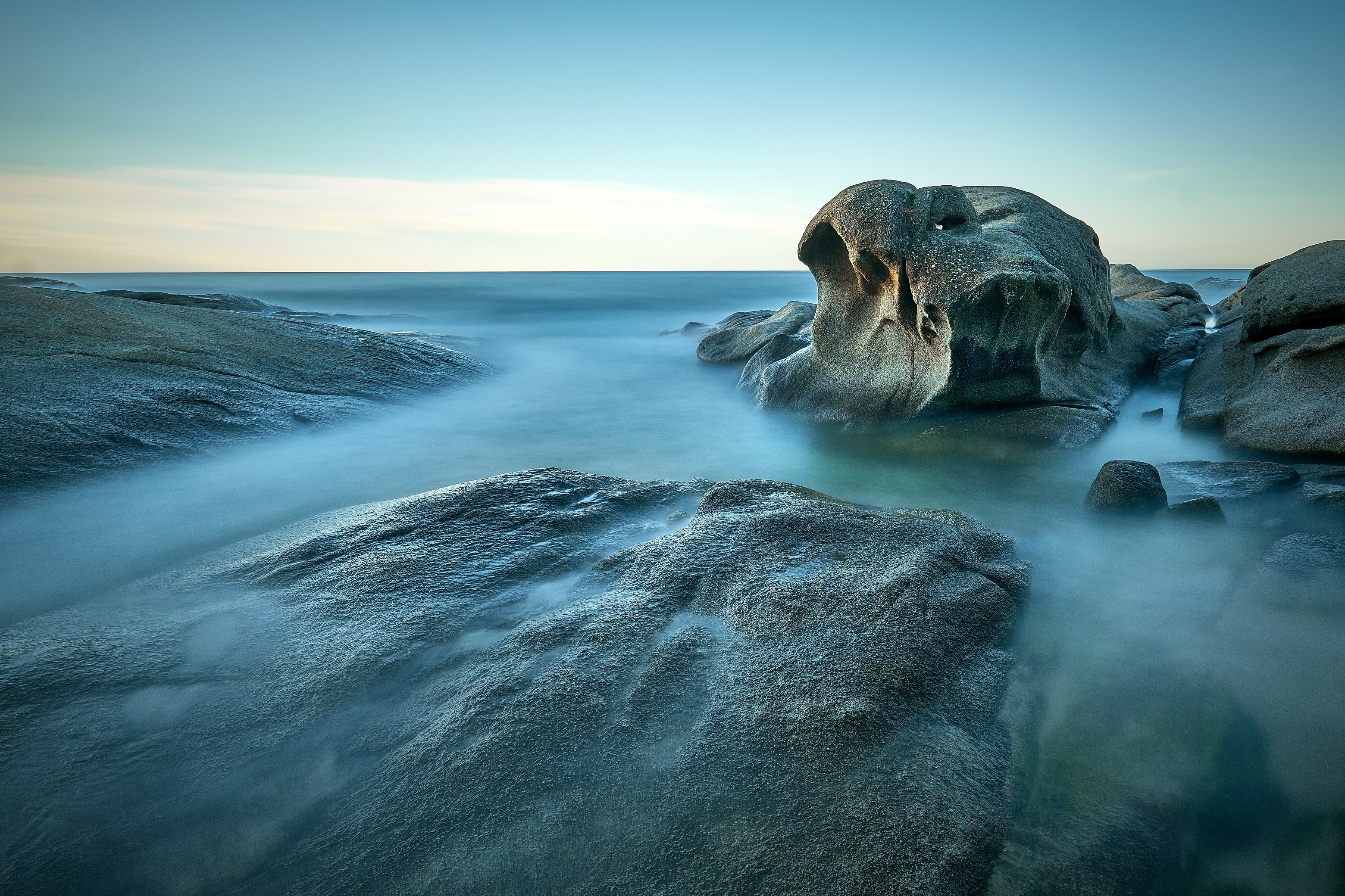 Wallpaper sea, the sky, stones, horizon for mobile and desktop, section пейзажи, resolution 3120x2080