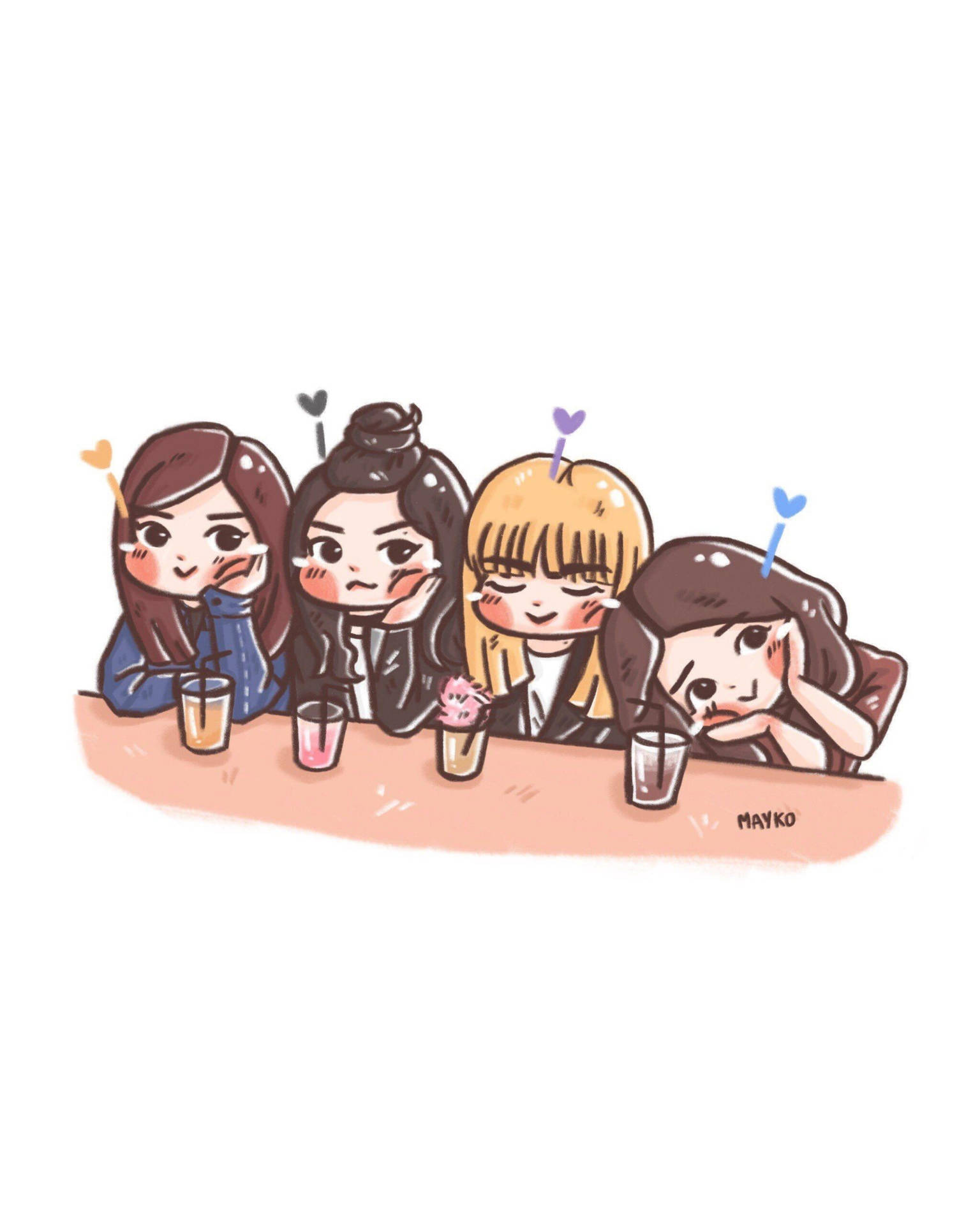 Download Blackpink Cartoon Kawaii Chibi Wallpaper