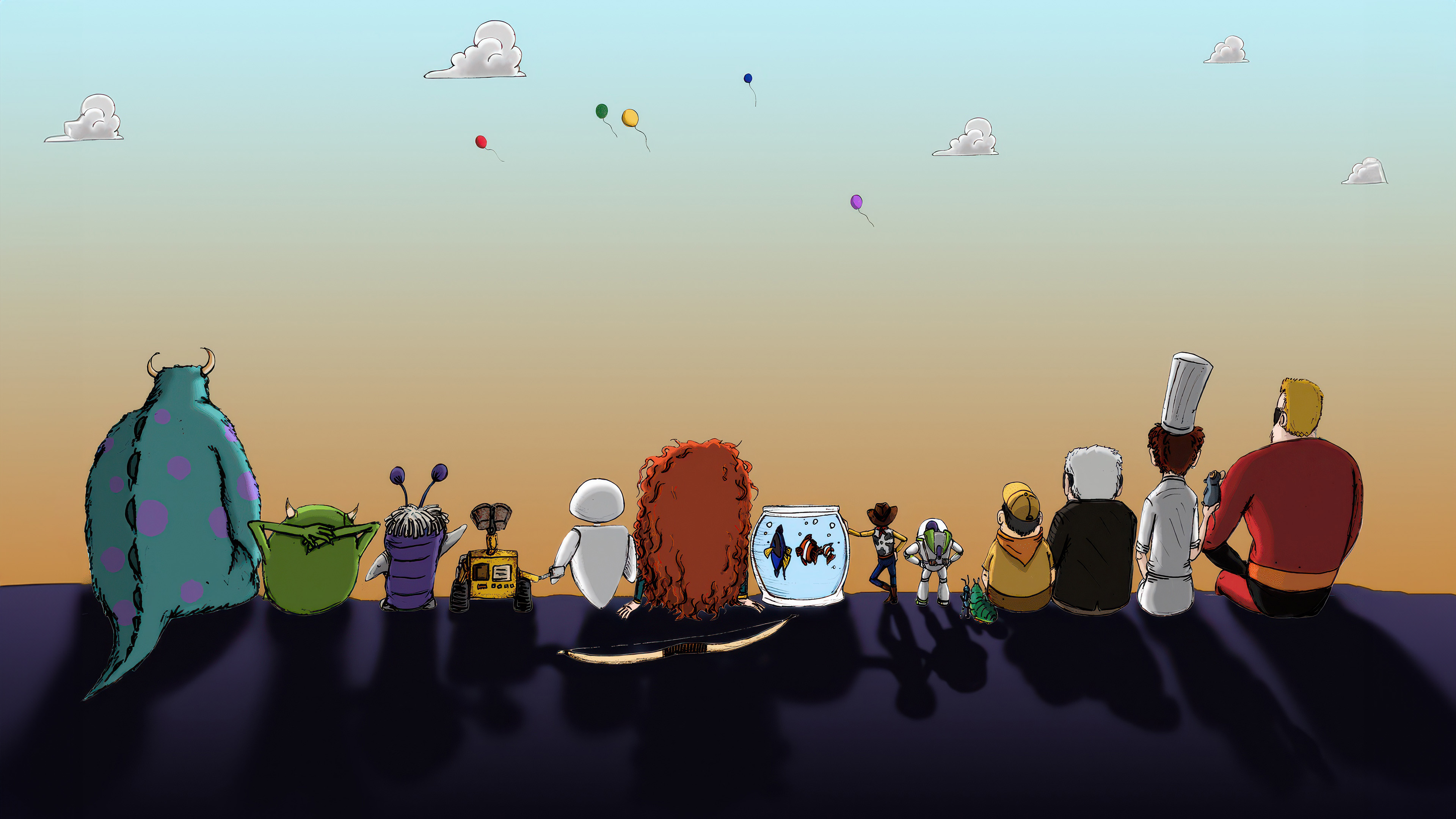 Pixar Characters Wallpaper, HD Movies Wallpaper, 4k Wallpaper, Image, Background, Photos and Picture