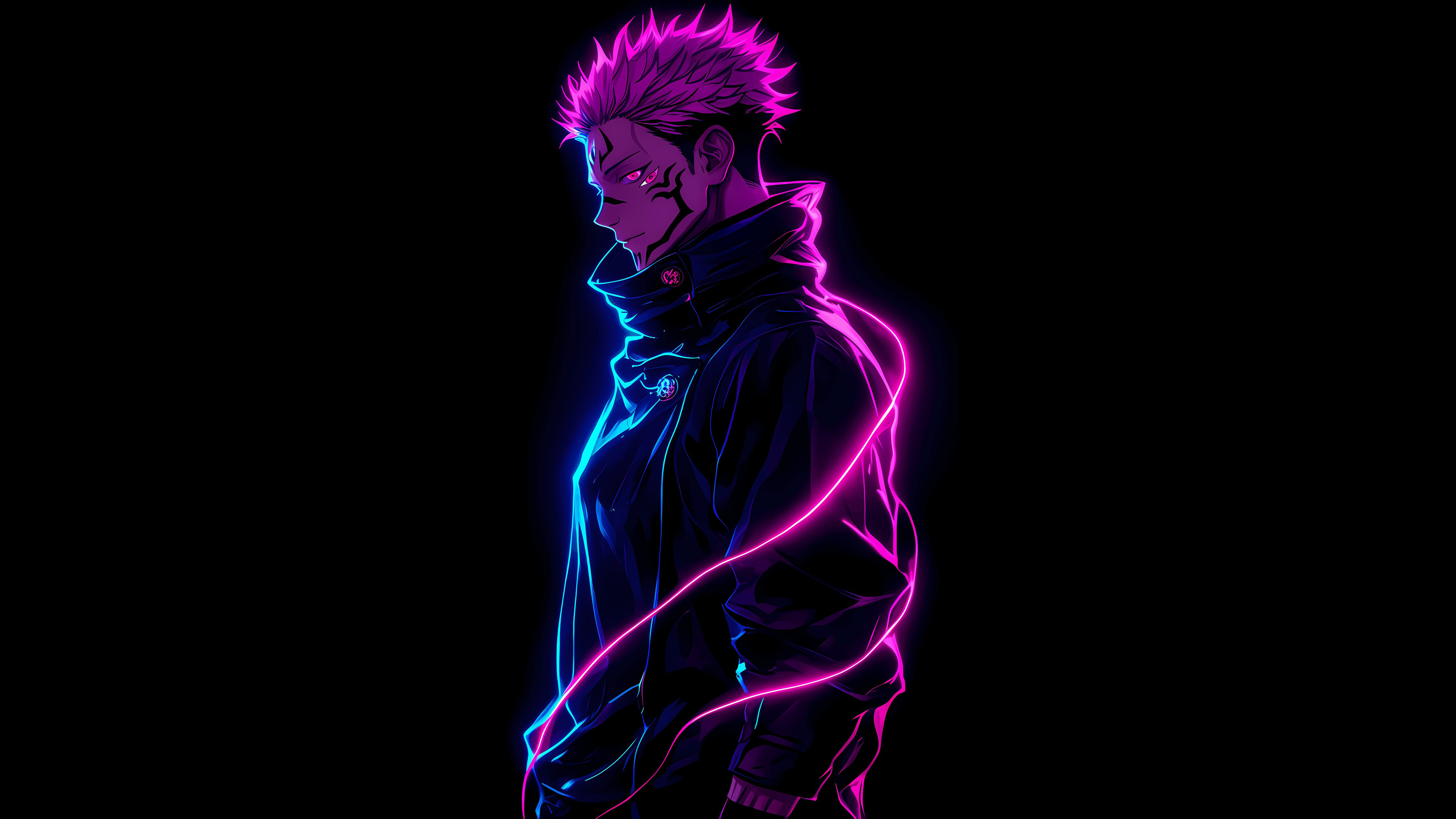 Sukuna x Gojo Wallpaper 4K, AMOLED, Pink, 5K