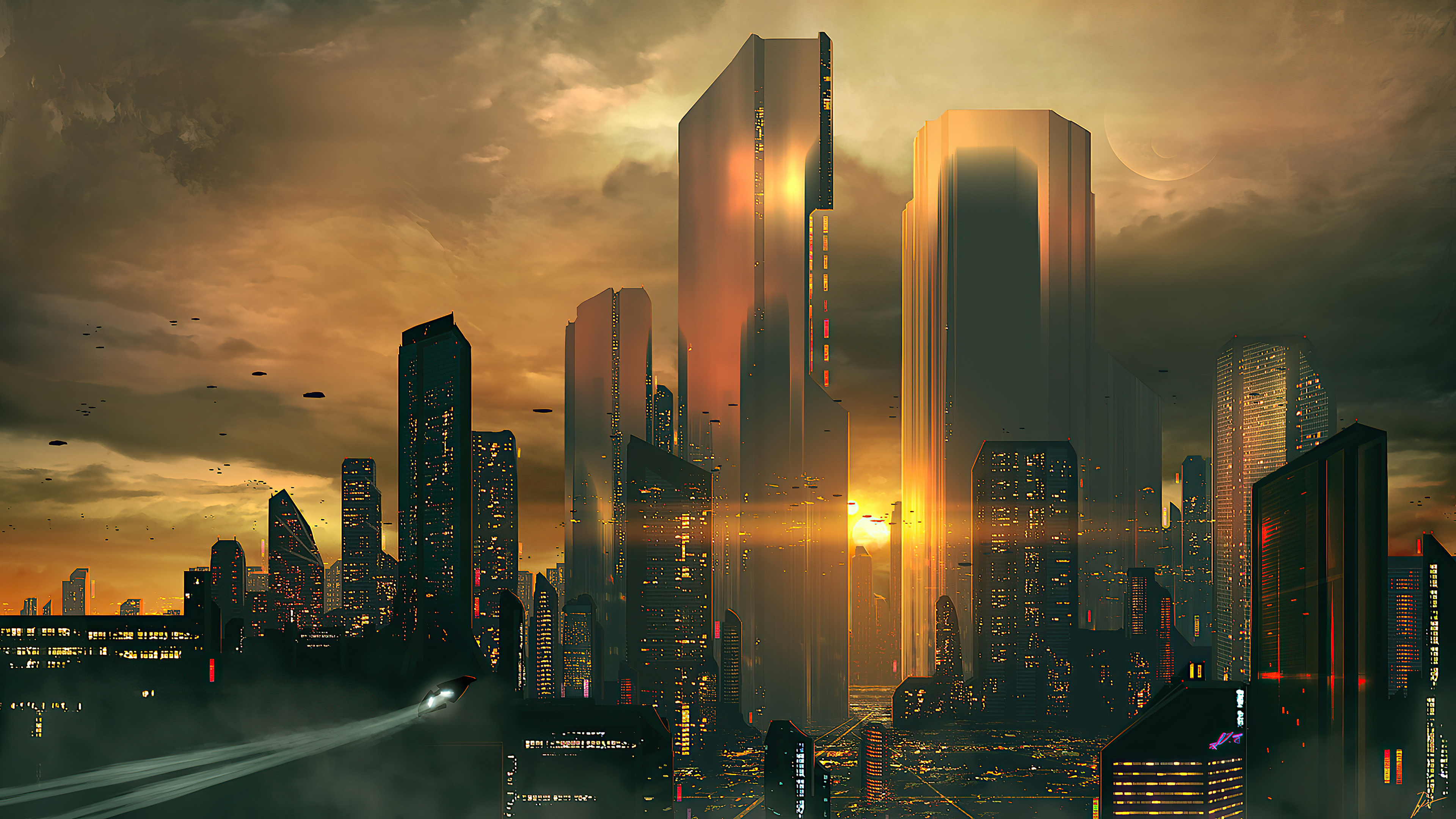 Futuristic City Skyline Wallpaper
