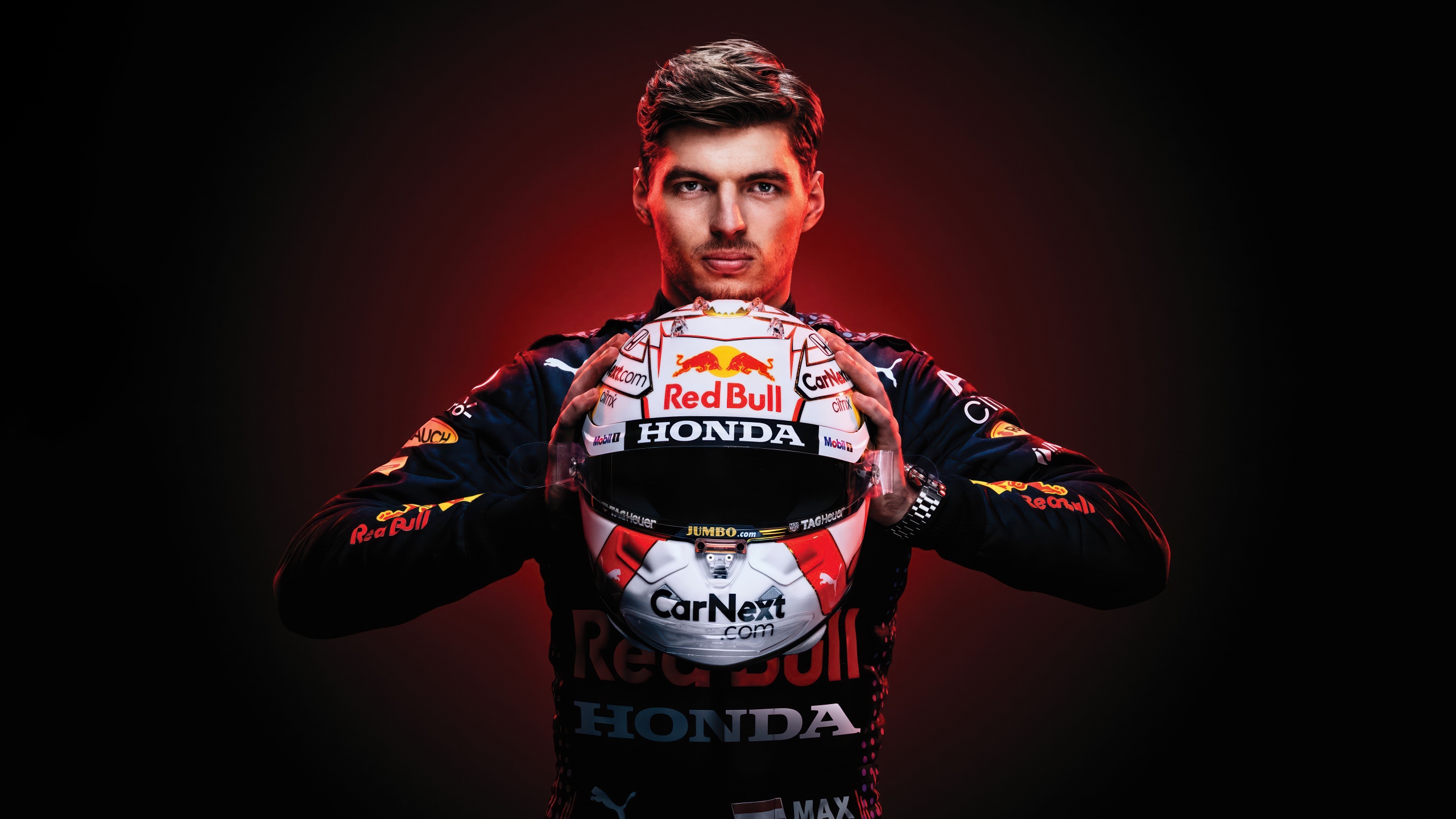 Max Verstappen Wallpaper 4K, Helmet, Red Bull Racing, Honda