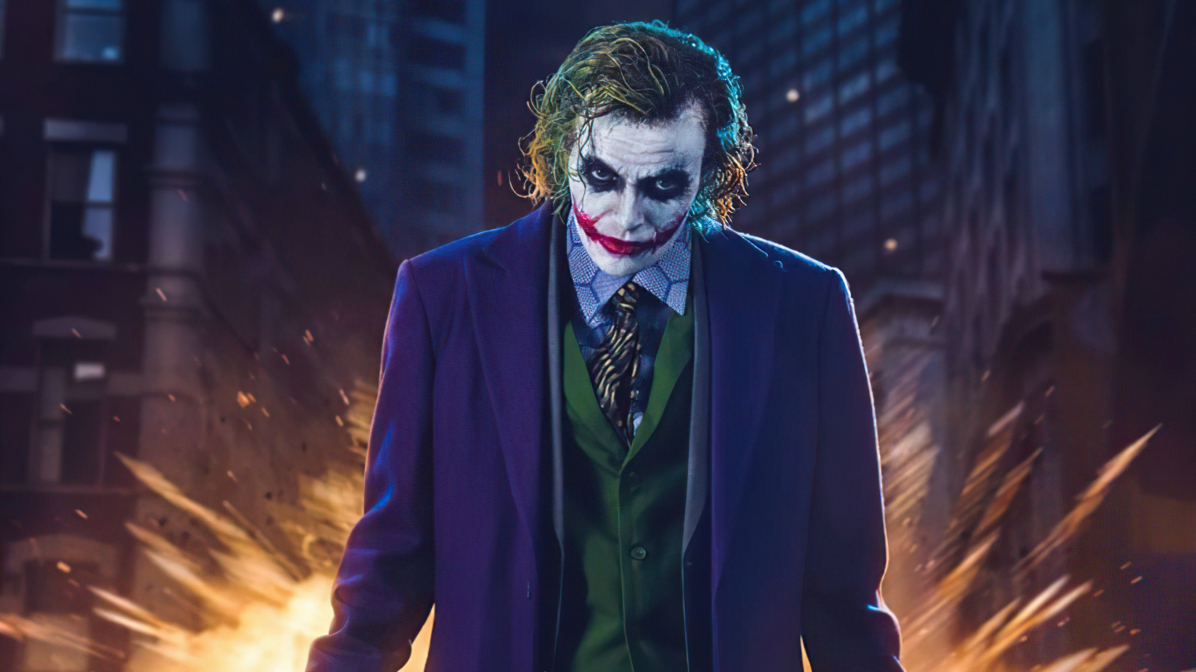 Heath Ledger as Joker Fanart Wallpaper 4k for Desktop
