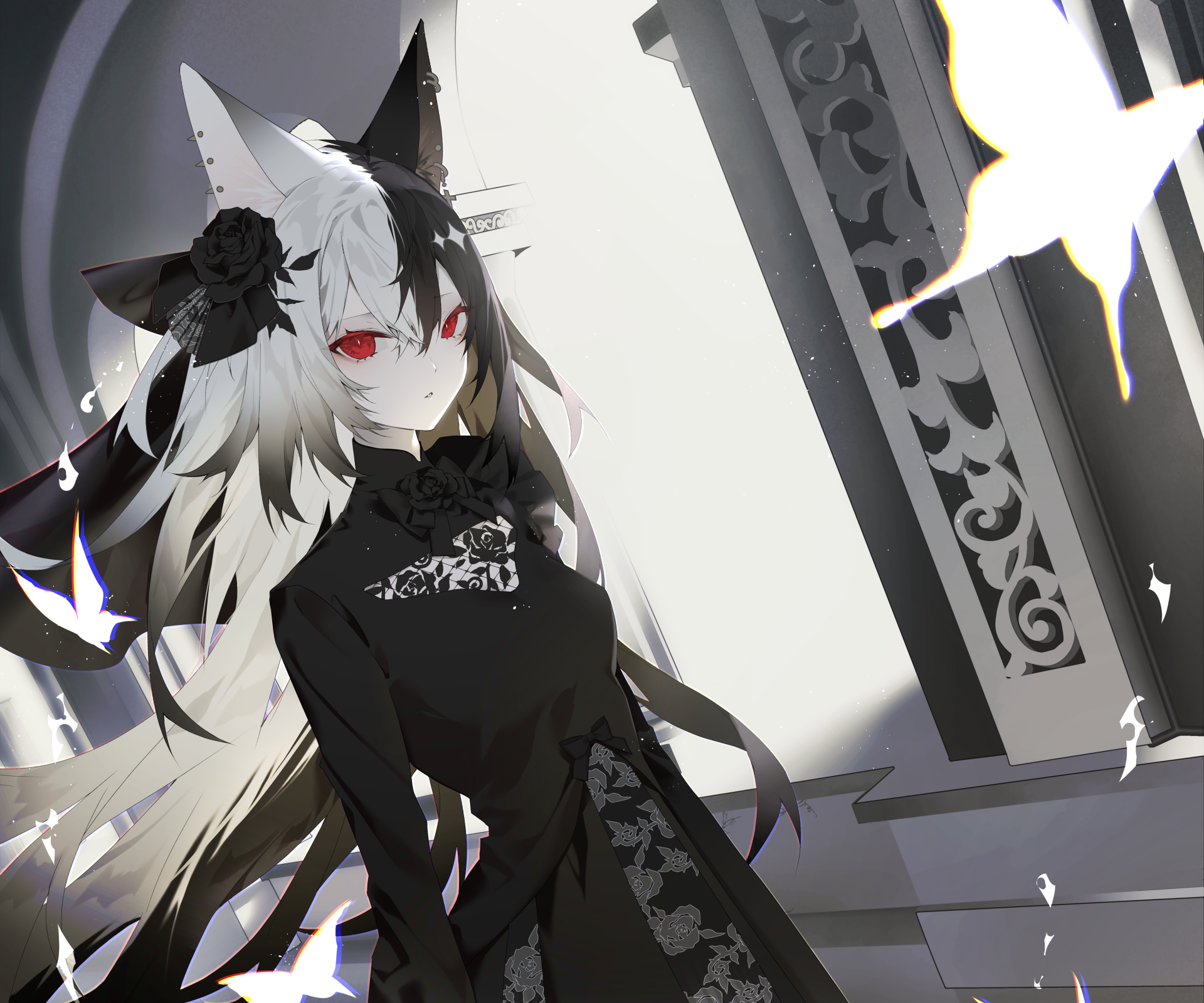 4K Ultra HD Anime Girl: Dark Elegance in Stunning Detail
