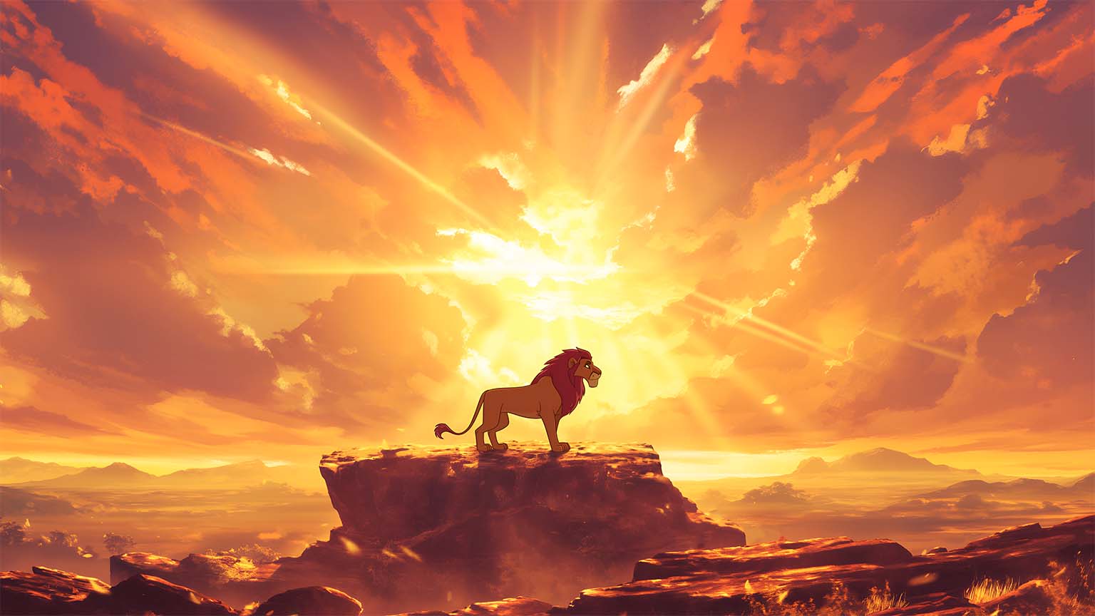 Mufasa Pride Rock Lion King Desktop Wallpaper