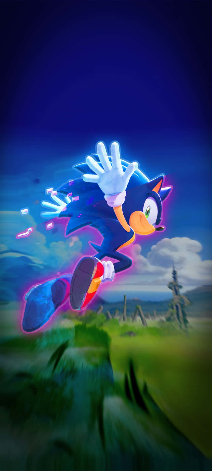 Download Sonic Speeding Through Field Wallpaper