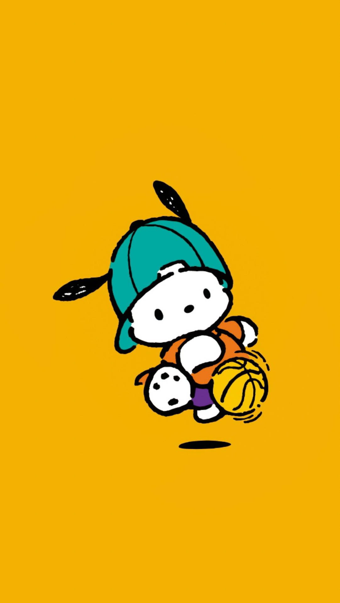 Download Pochacco Dribbling Yellow Ball Wallpaper