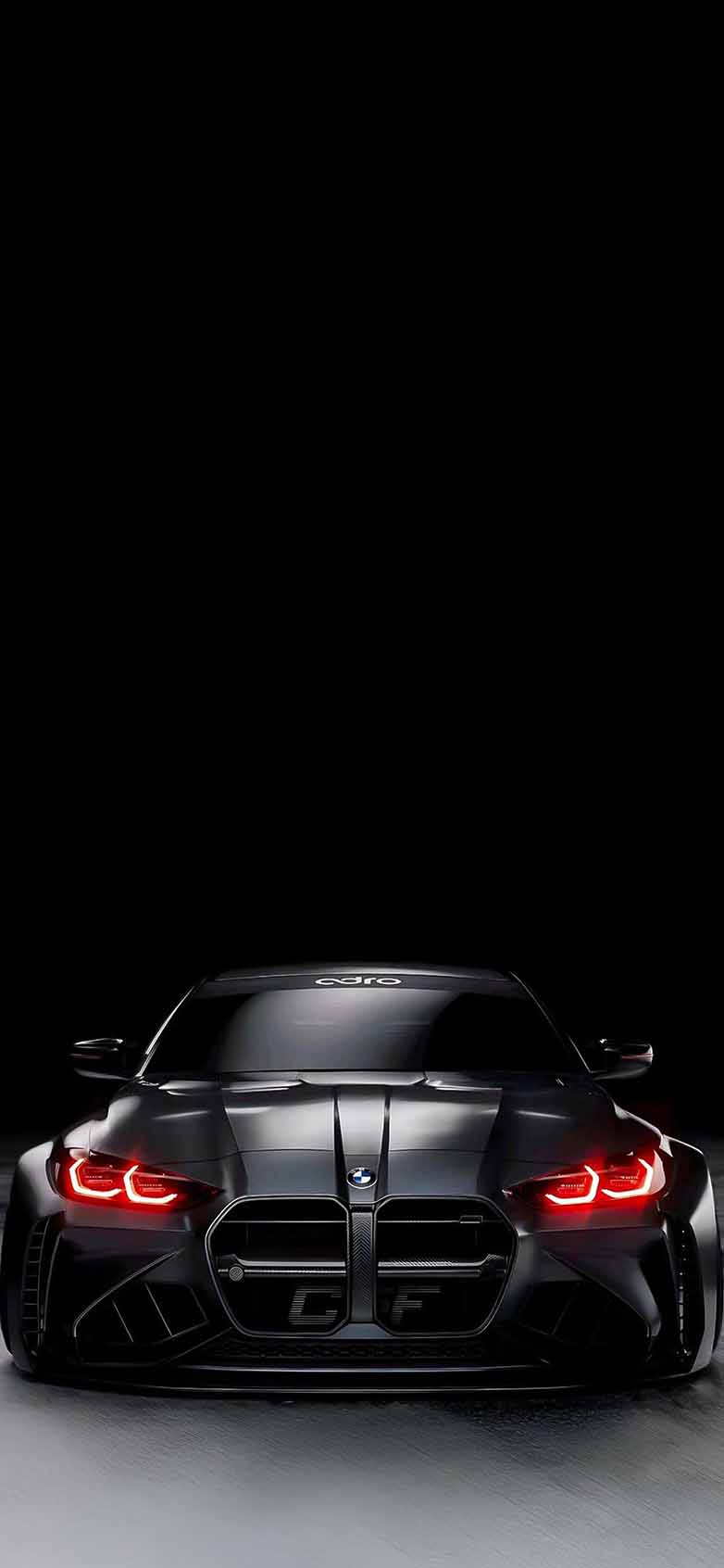 BMW M4 Black Front View Wallpaper Phone Wallpaper