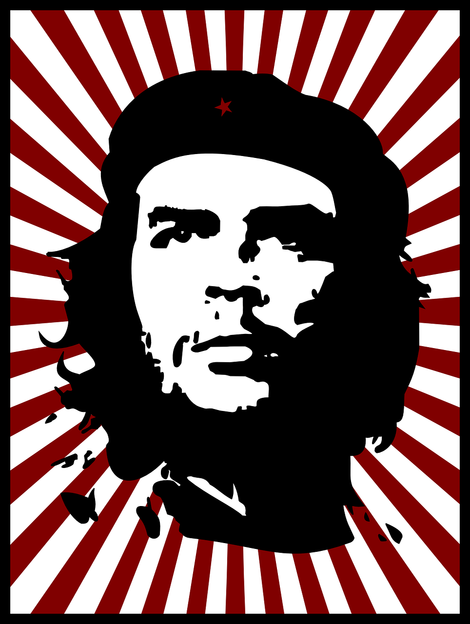 Download free photo of Che, guevara, red, silhouette, stripes