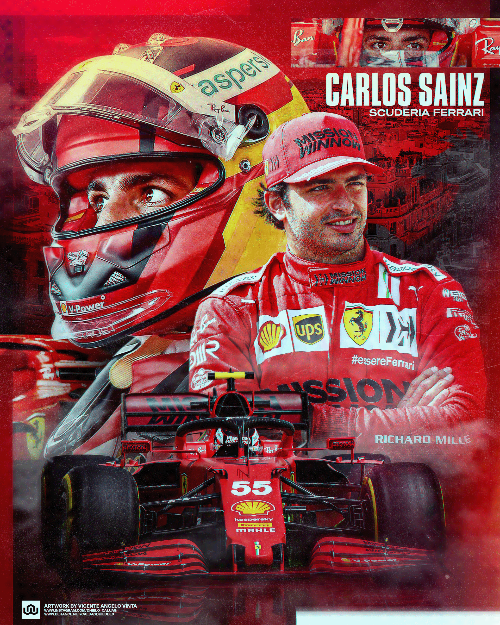 Carlos Sainz Jr. Ferrari. Image - Behance