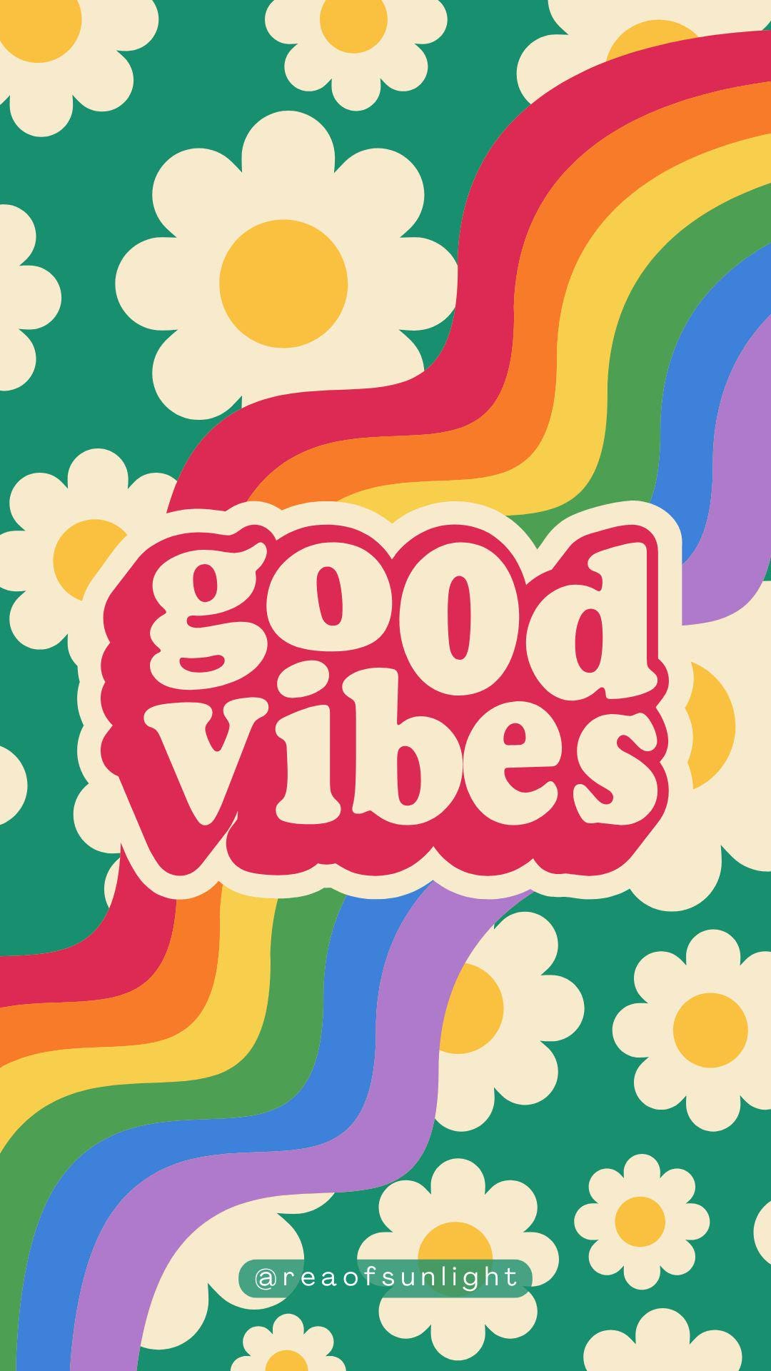Good Vibes Retro Phone Wallpaper