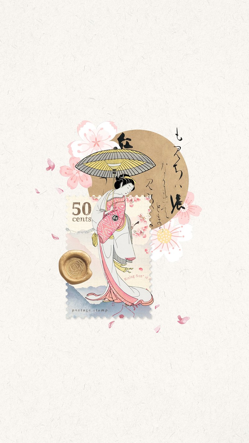 Vintage Japanese woman iPhone wallpaper