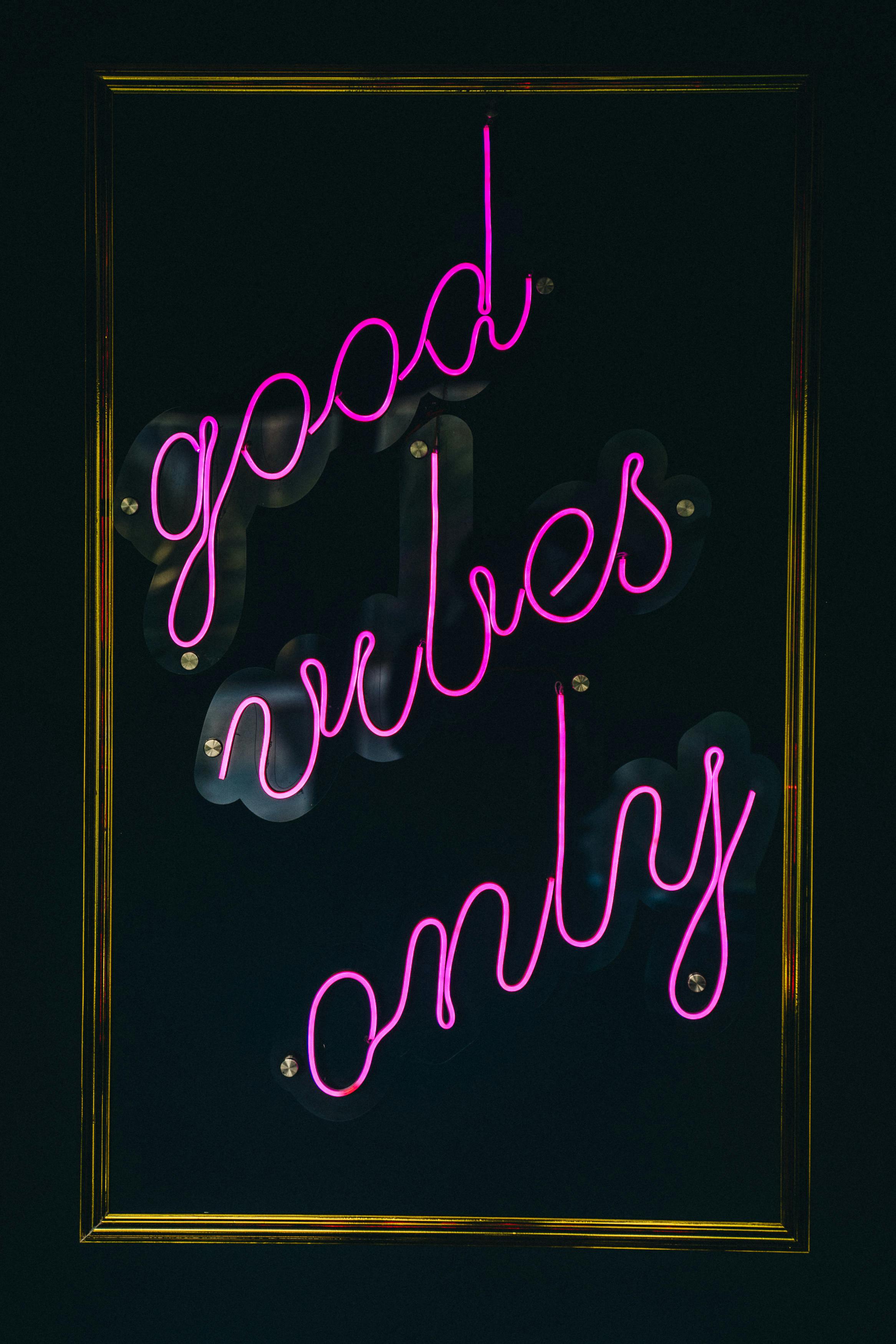 Neon Text on Window at Night · Free