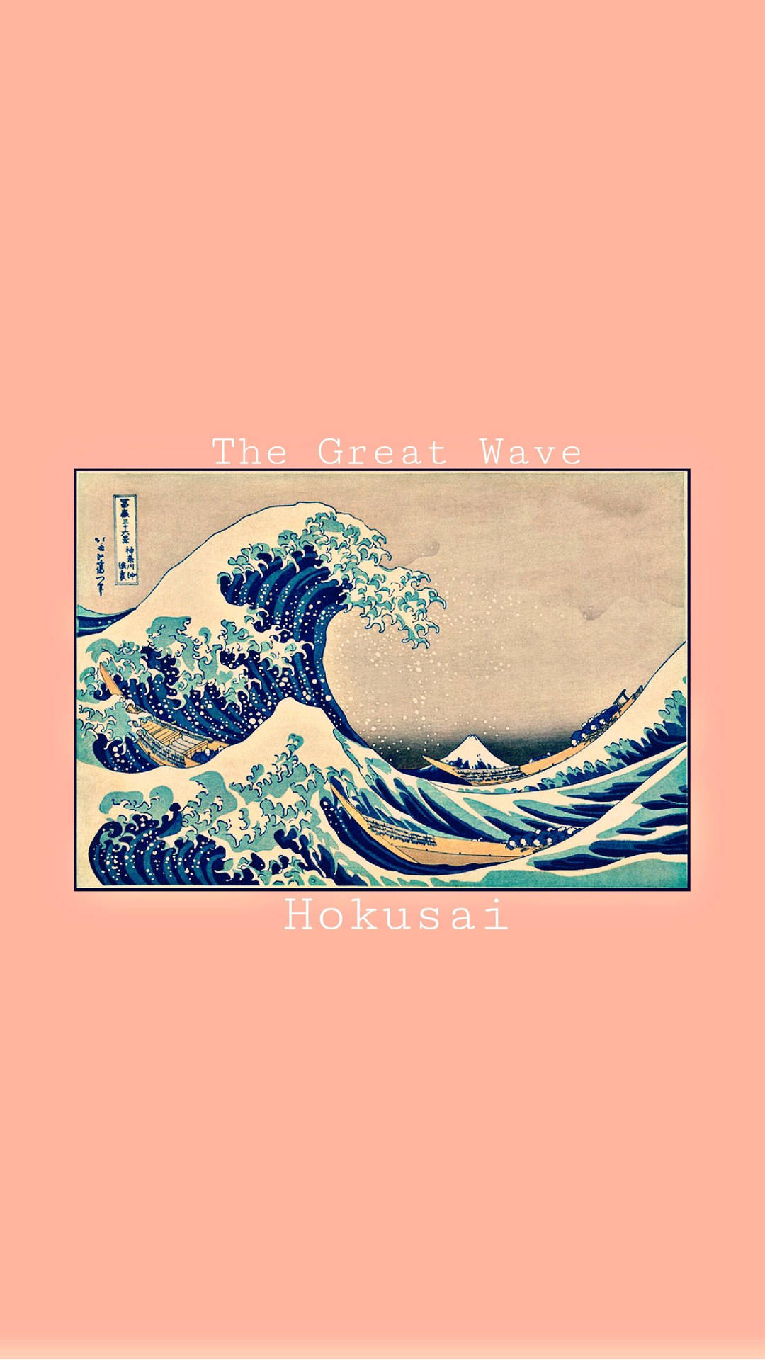 Download Japanese Waves Peach Background Wallpaper