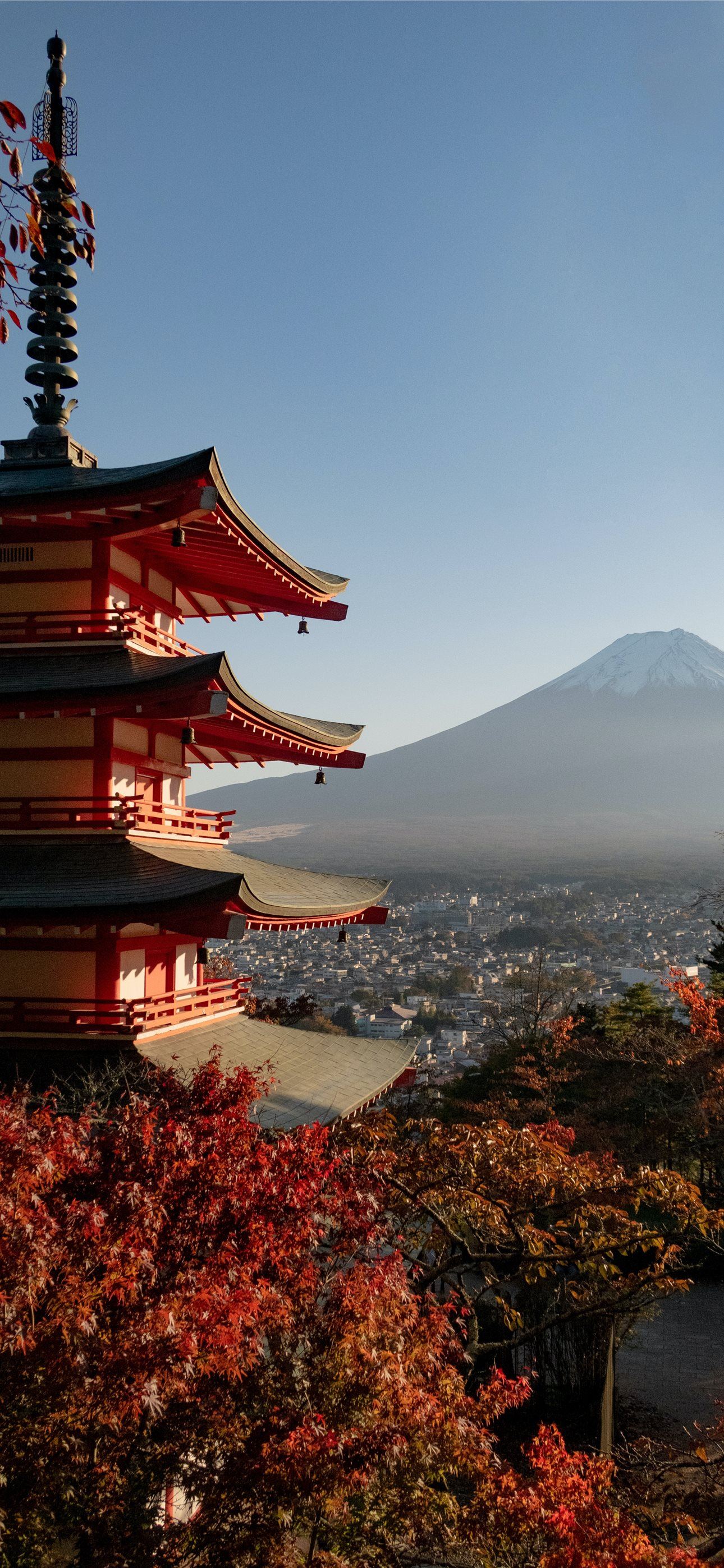 temple near trees during day iPhone Wallpaper Free Download