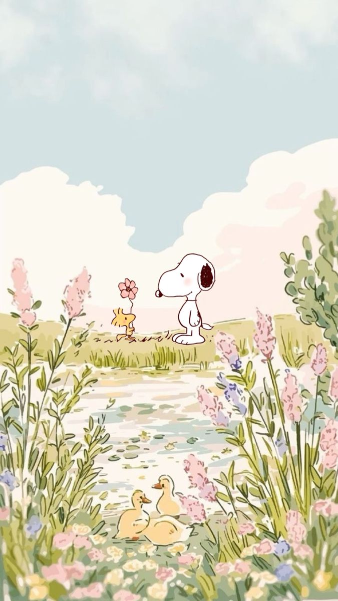 snoopy & woodstock wallpaper. Snoopy wallpaper, iPhone wallpaper, Cute wallpaper background