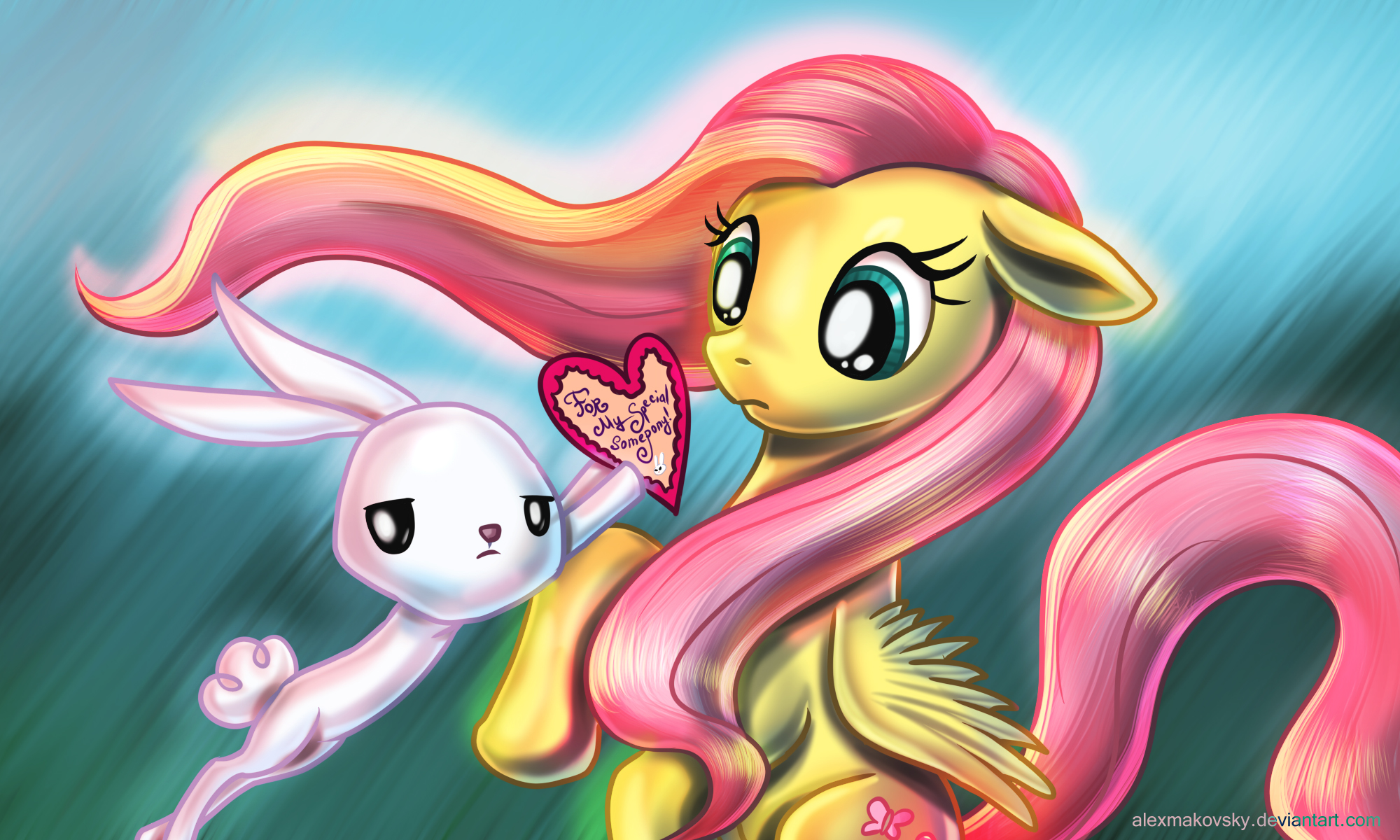 Happy Valentine Day Fluttershy by alexmakovsky. My Little Pony wallpaper. My Little Wallpaper are Magic