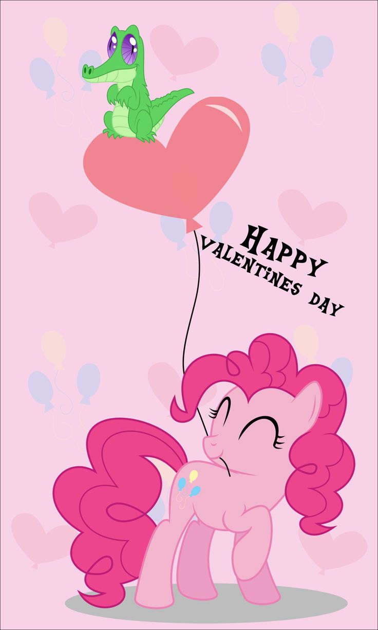 Pinkie loves Gummy. Happy hearts day, My little pony friendship, My