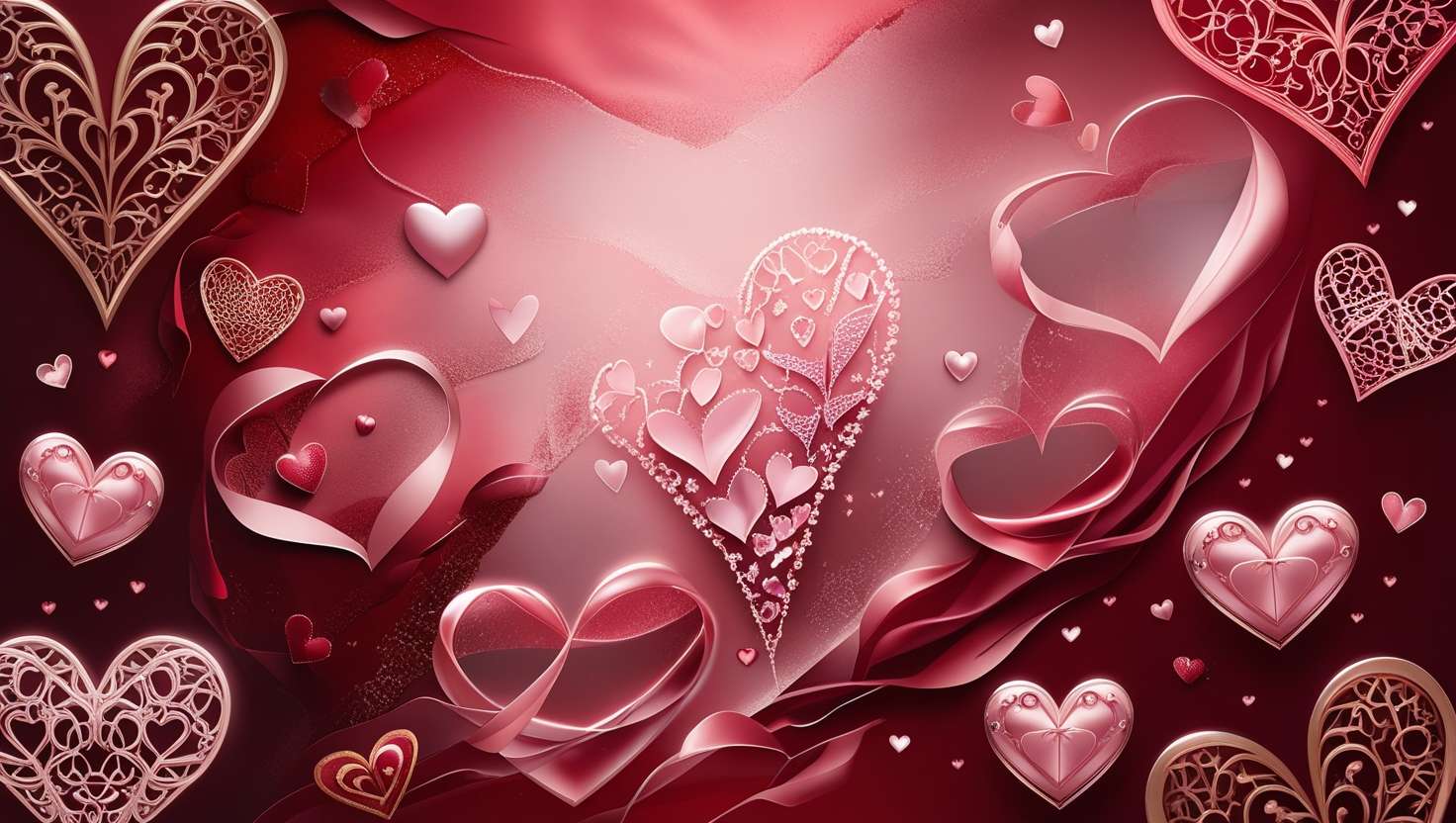 Happy Valentine's Day Wallpaper Desktop Valentine Day Red And Pink Heart Background For Wallpaper Backgro Free Desktop Wallpaper Valentines Day
