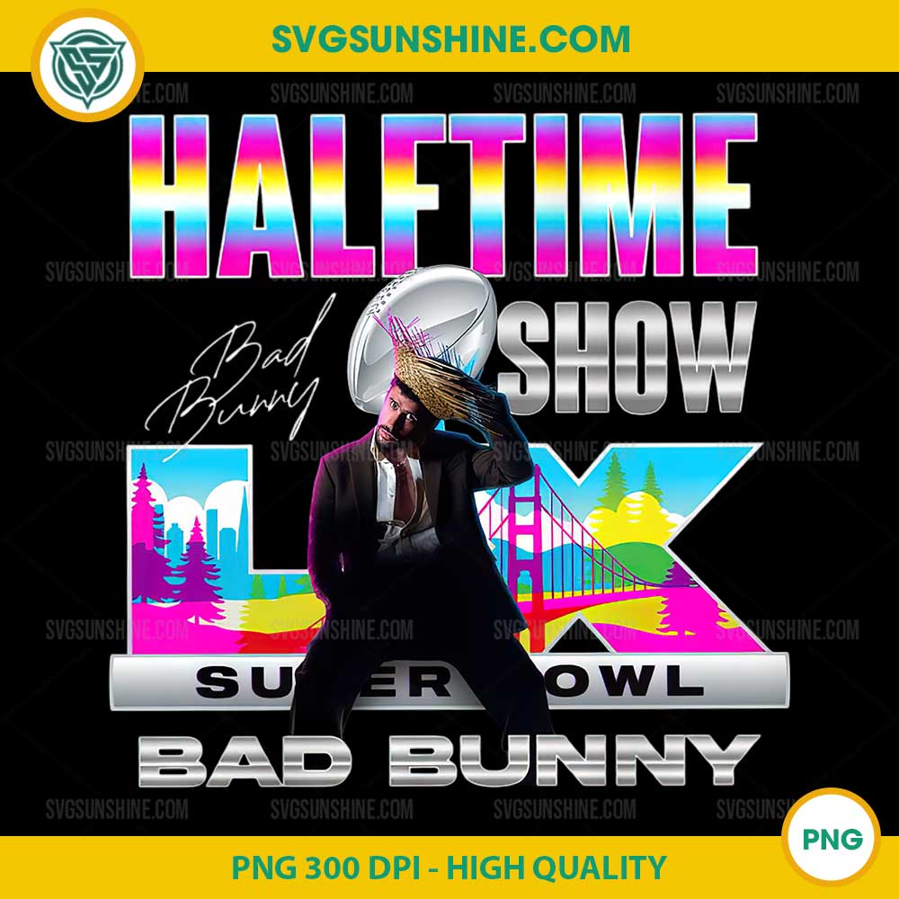Bad Bunny Halftime Show PNG. Super Bowl LX 2026 Halftime Performance PNG Digital Download