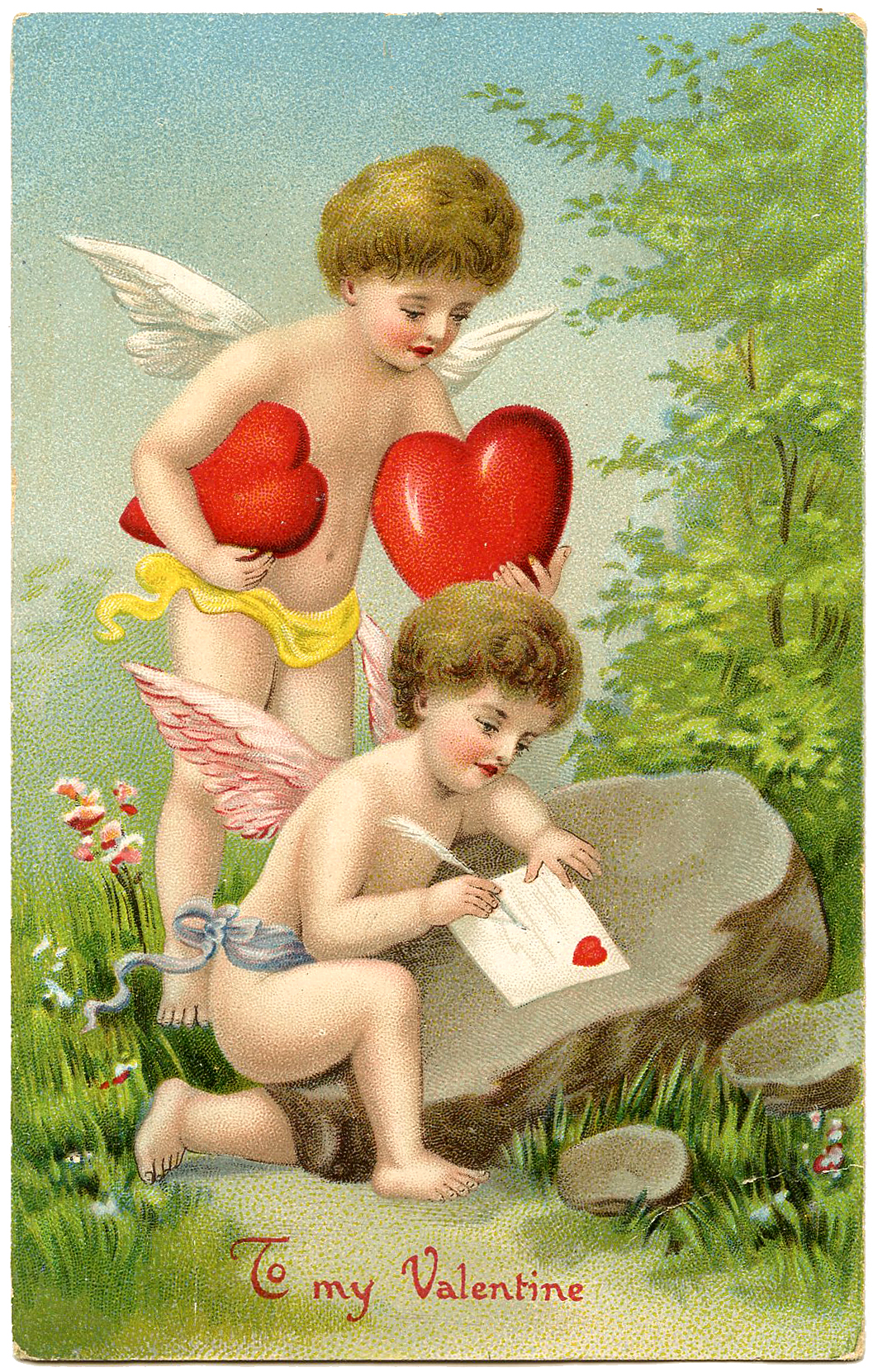 Cherubs and Hearts Image! Graphics Fairy