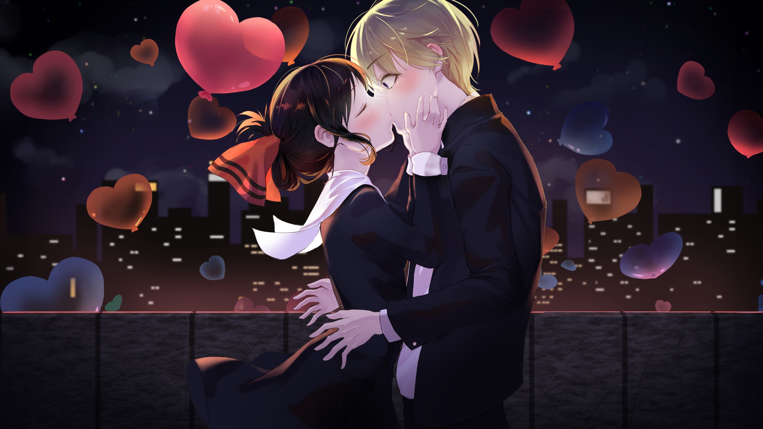 Kaguya Shinomiya Wallpaper 4K, Miyuki Shirogane, Anime couple