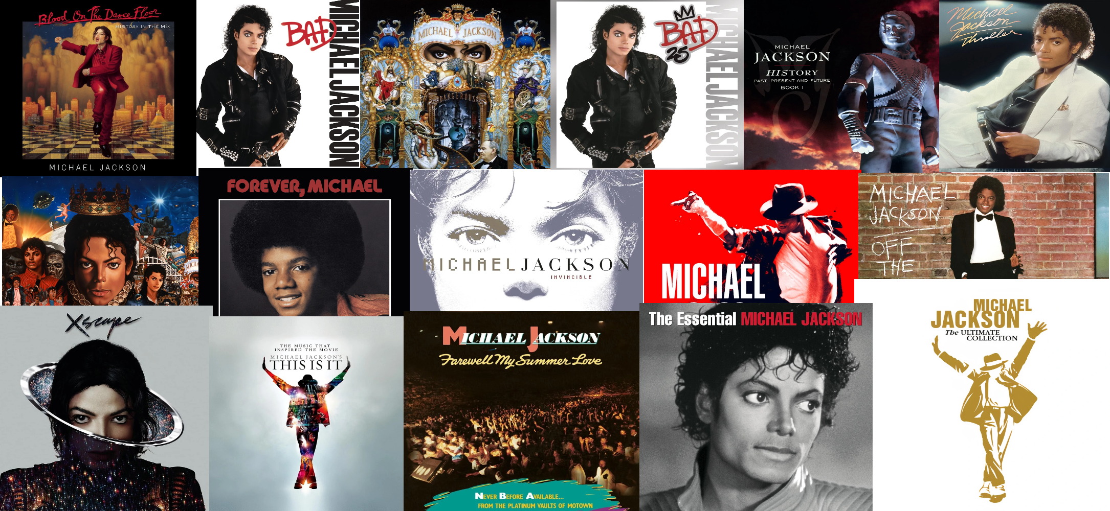 Michael Jackson Album Collage Desktop Wallpaper