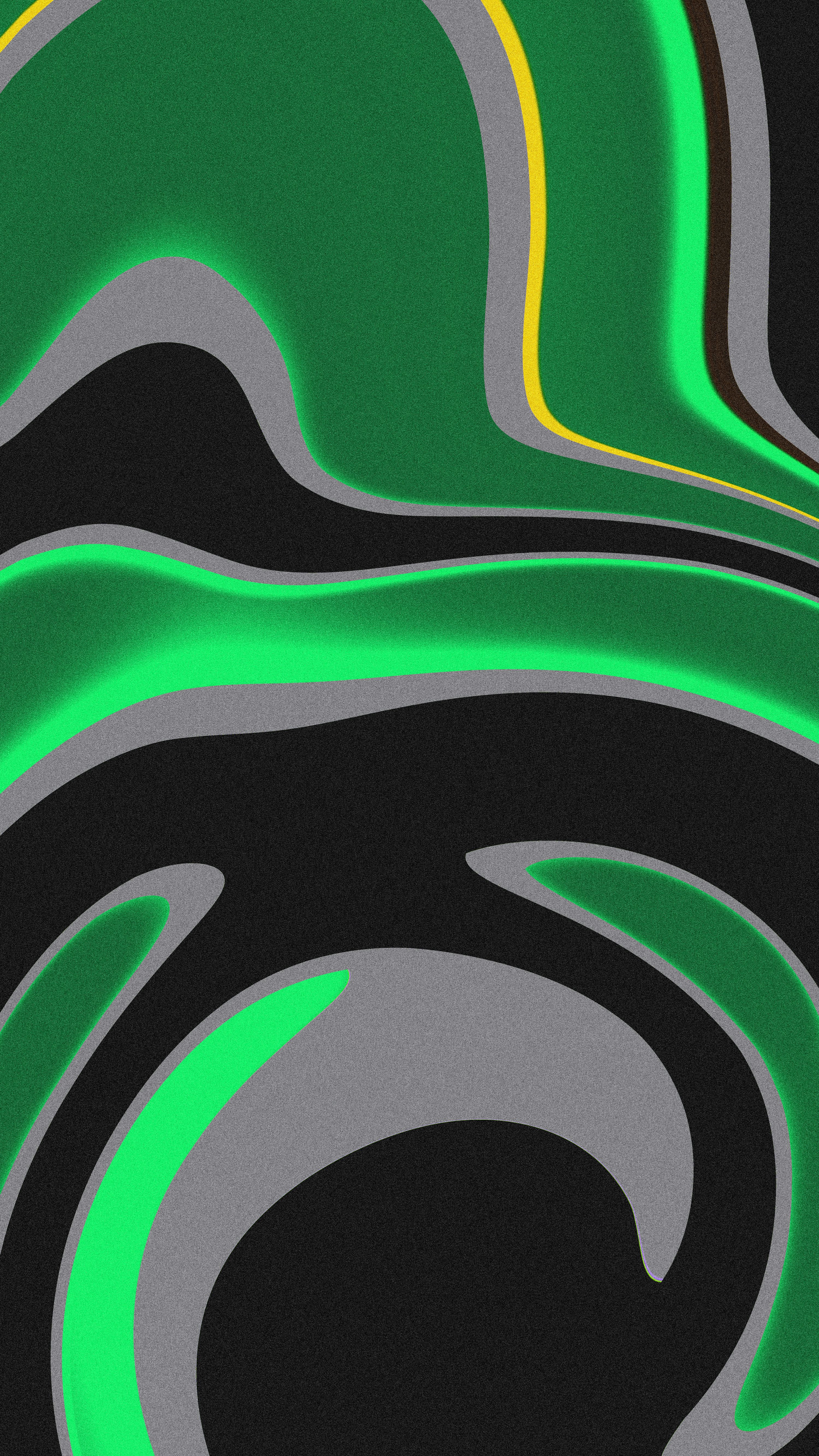 Abstract swirling pattern with green, grey, and black colors. photo