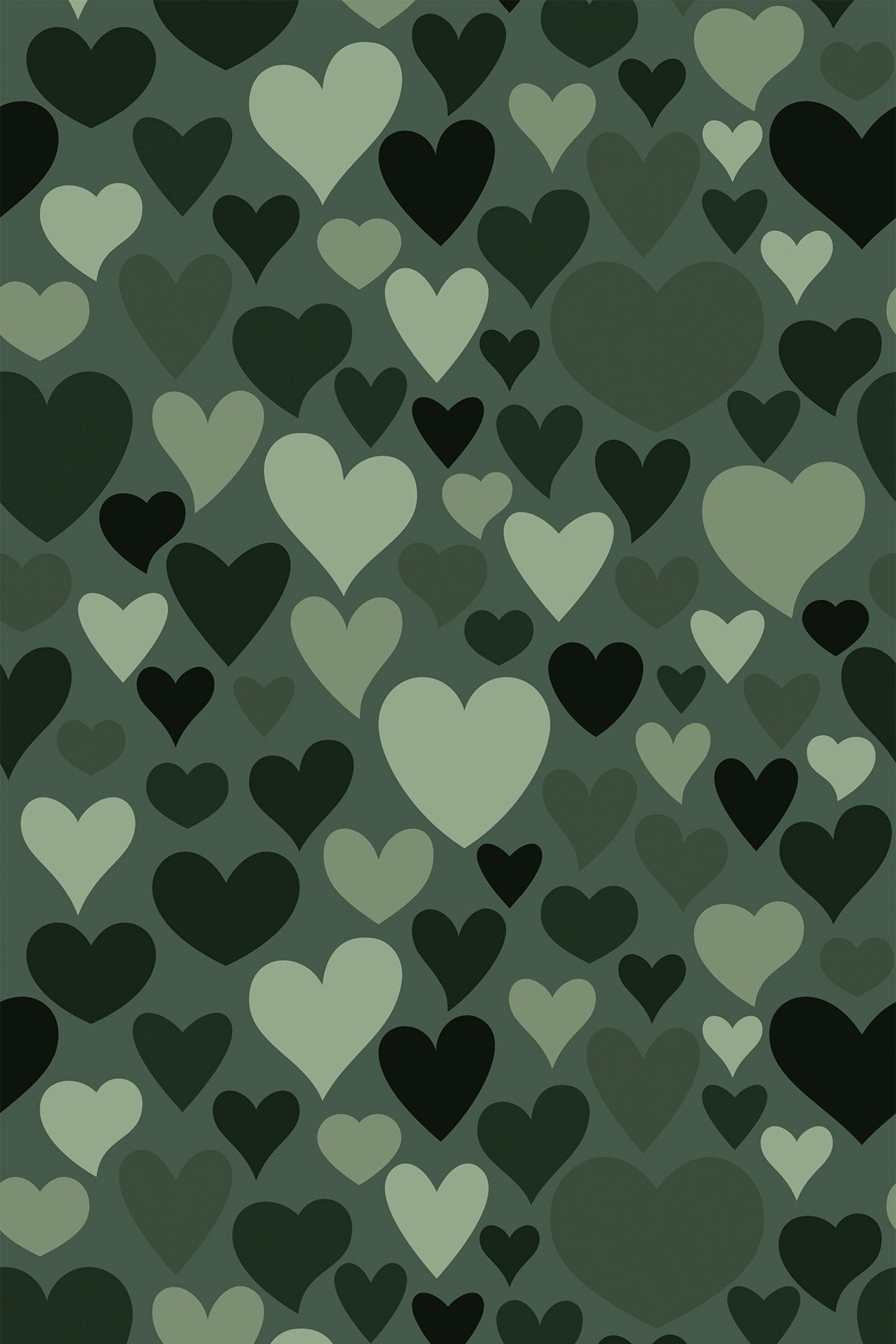 Green Hearts Removable or Traditional Wallpaper