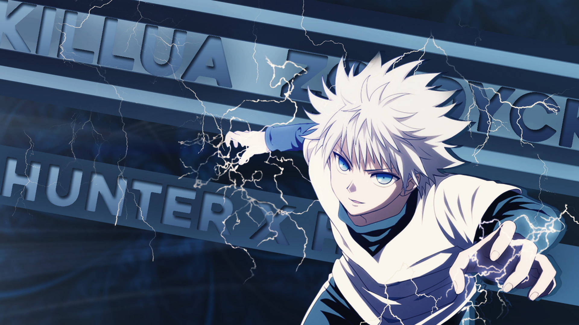Download Killua 4k Cool Blue Poster Wallpaper