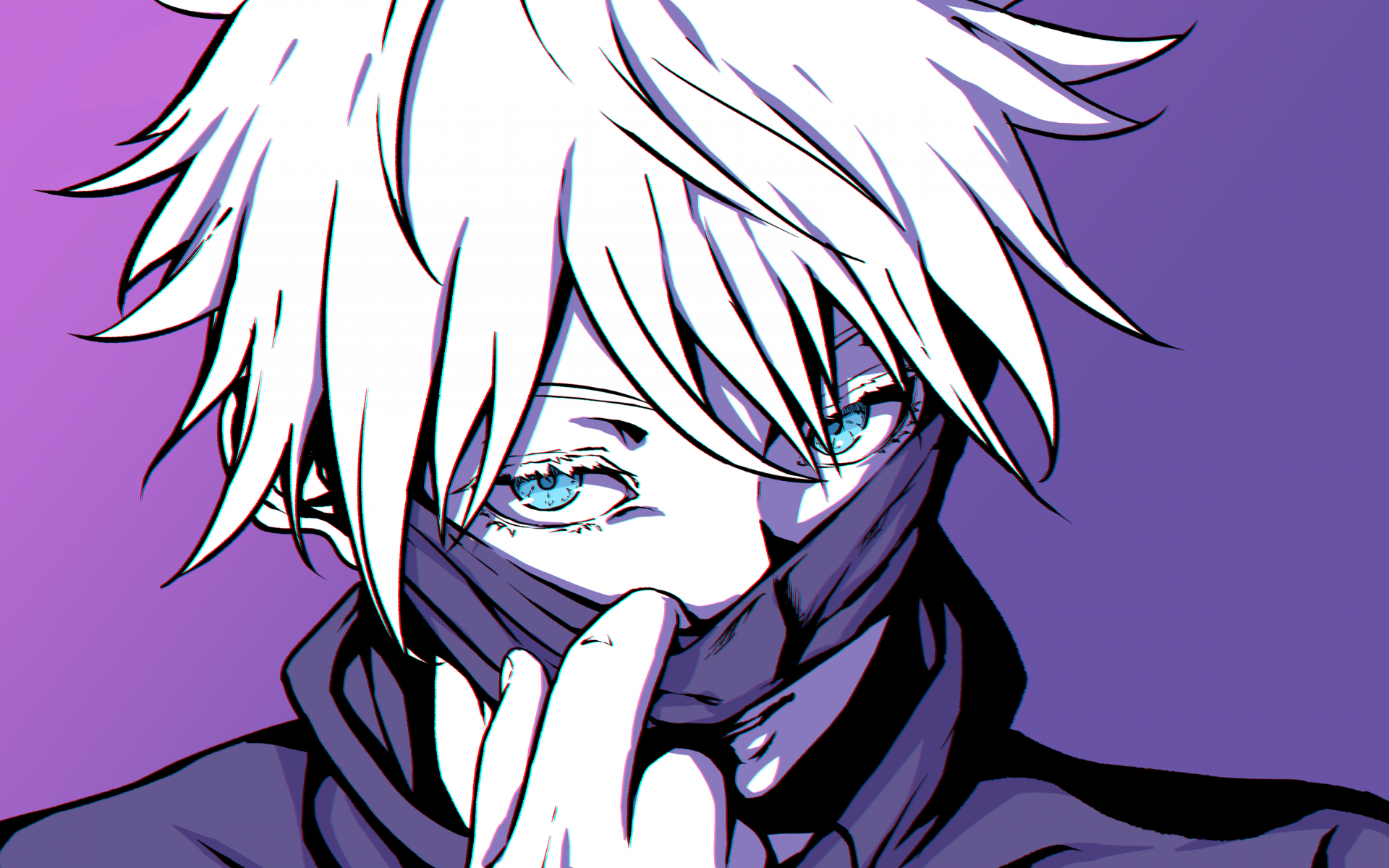 Satoru Gojo Wallpaper 4K, Purple aesthetic, Jujutsu Kaisen