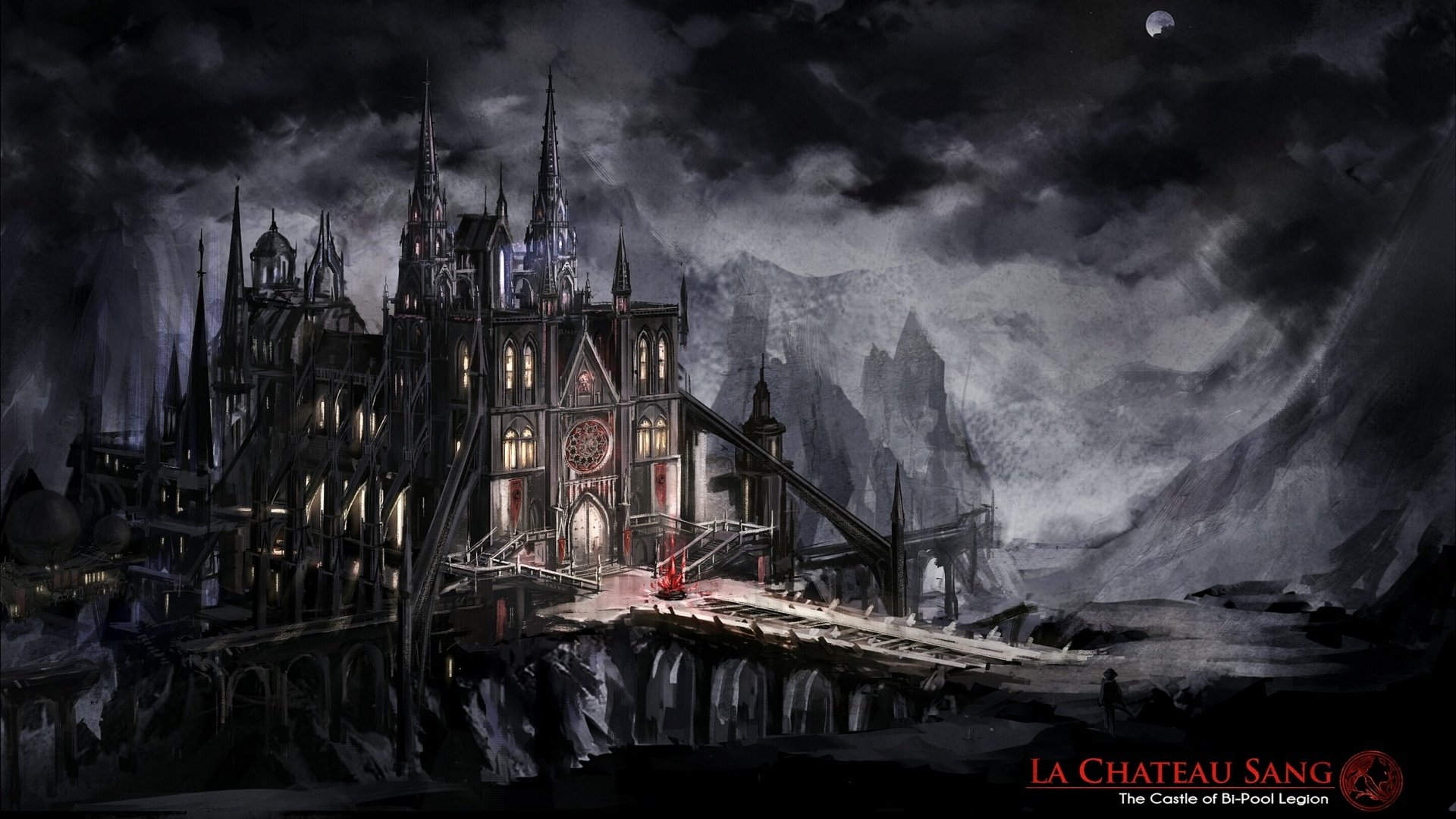 Dark Fantasy Castle HD Wallpaper: The Enchanted La Chateau Sang