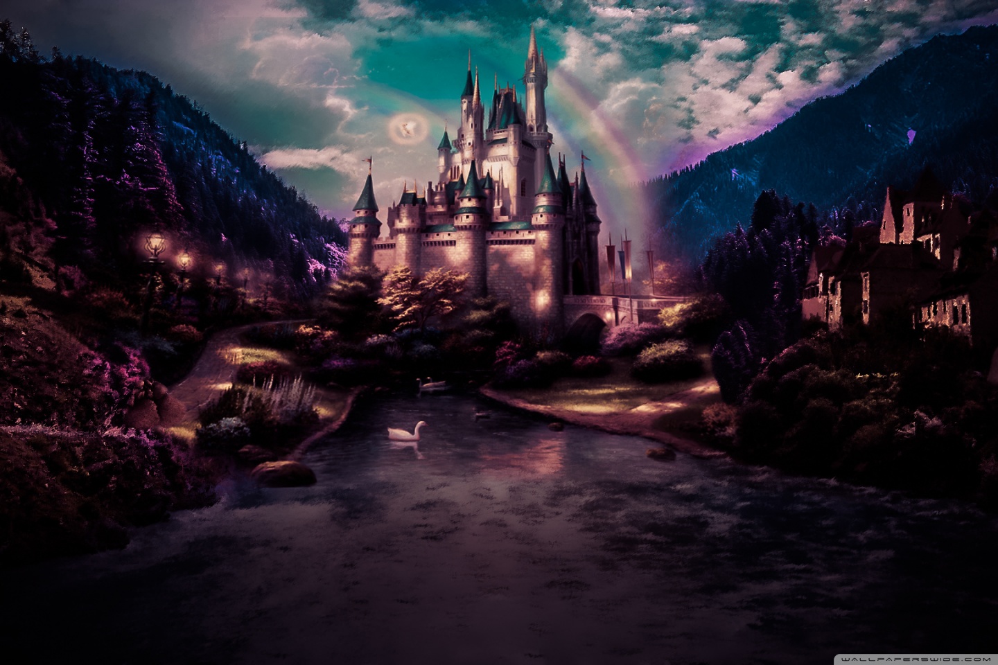 Dark Castle Land Fairytale 4K UHD Wallpaper for UltraHD Desktop and TV, Widescreen and UltraWide Display, Smartphone and Tablet Devices