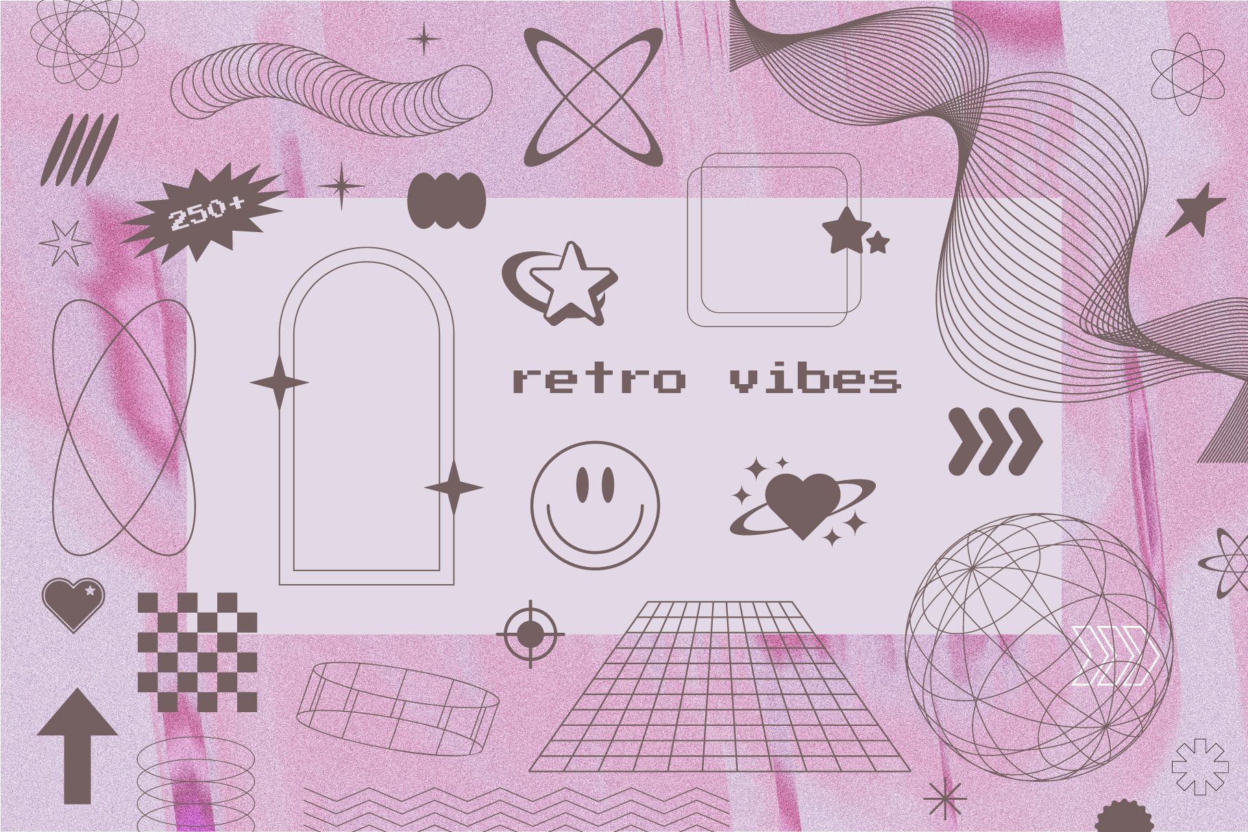 Y2k Aesthetic background and shapes