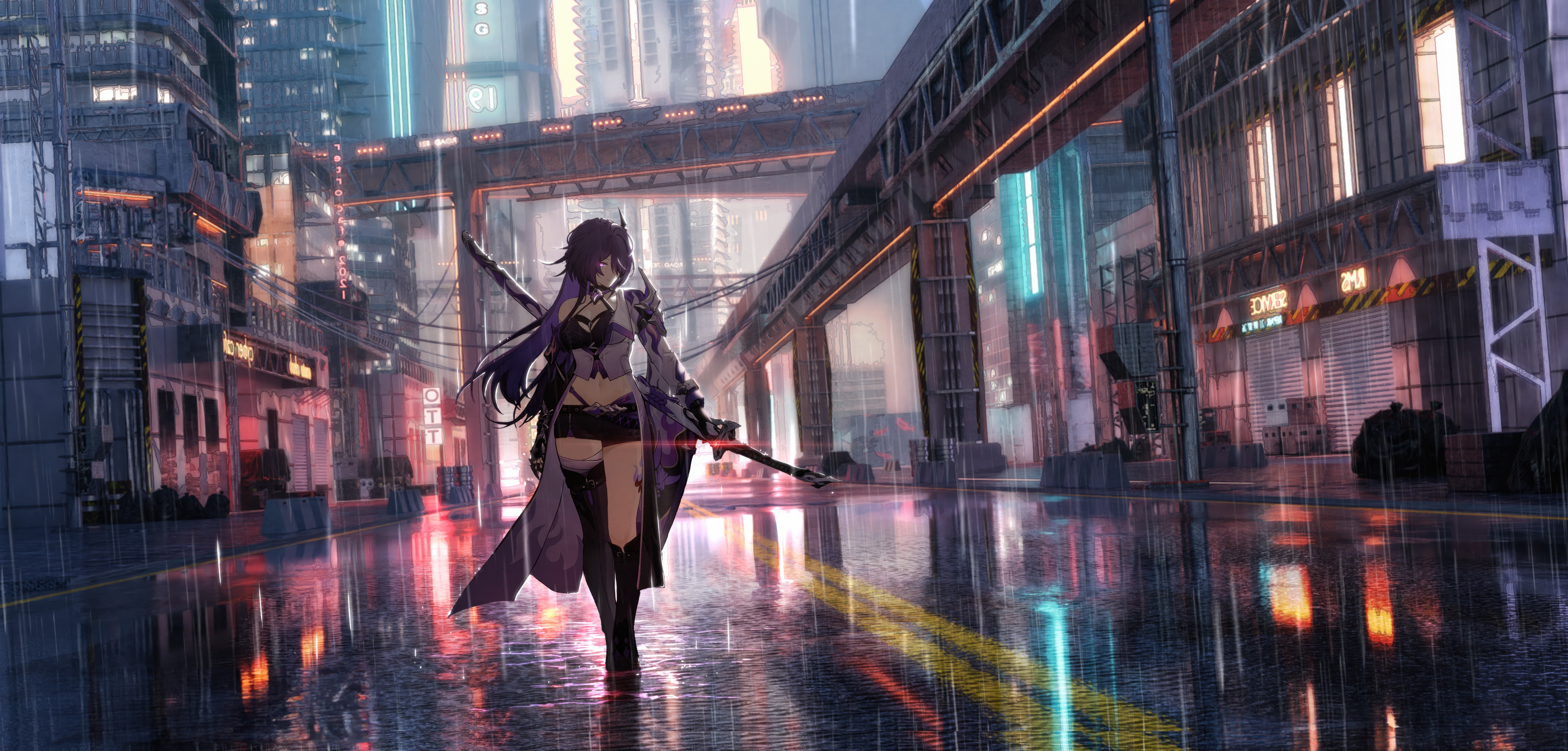 Wallpaper star, rail, Acheron, Honkai for mobile and desktop, section ии арт, resolution 5120x2453