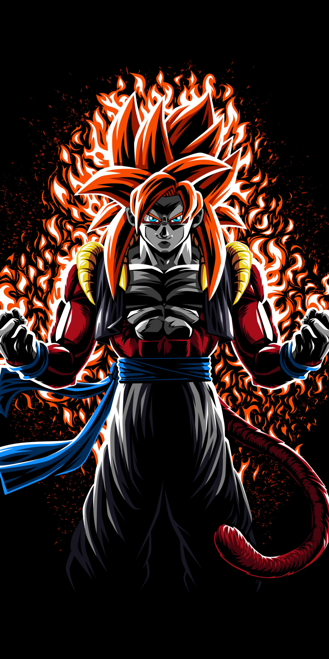 Goku Wallpaper 4K, Super Saiyan 4 Fusion