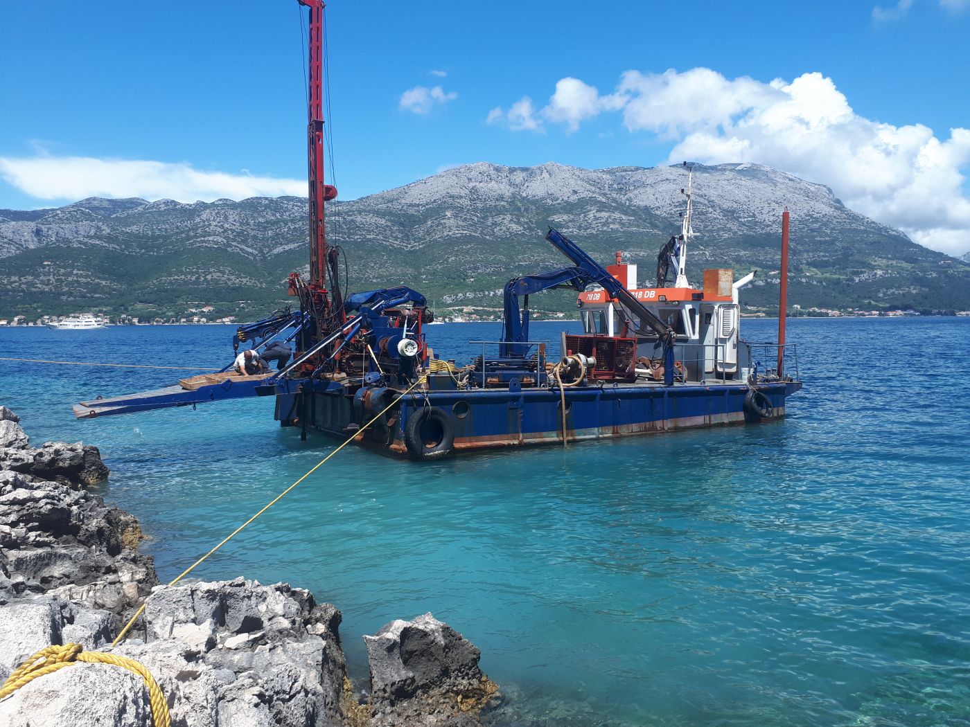 Offshore exploratory drilling underground research method