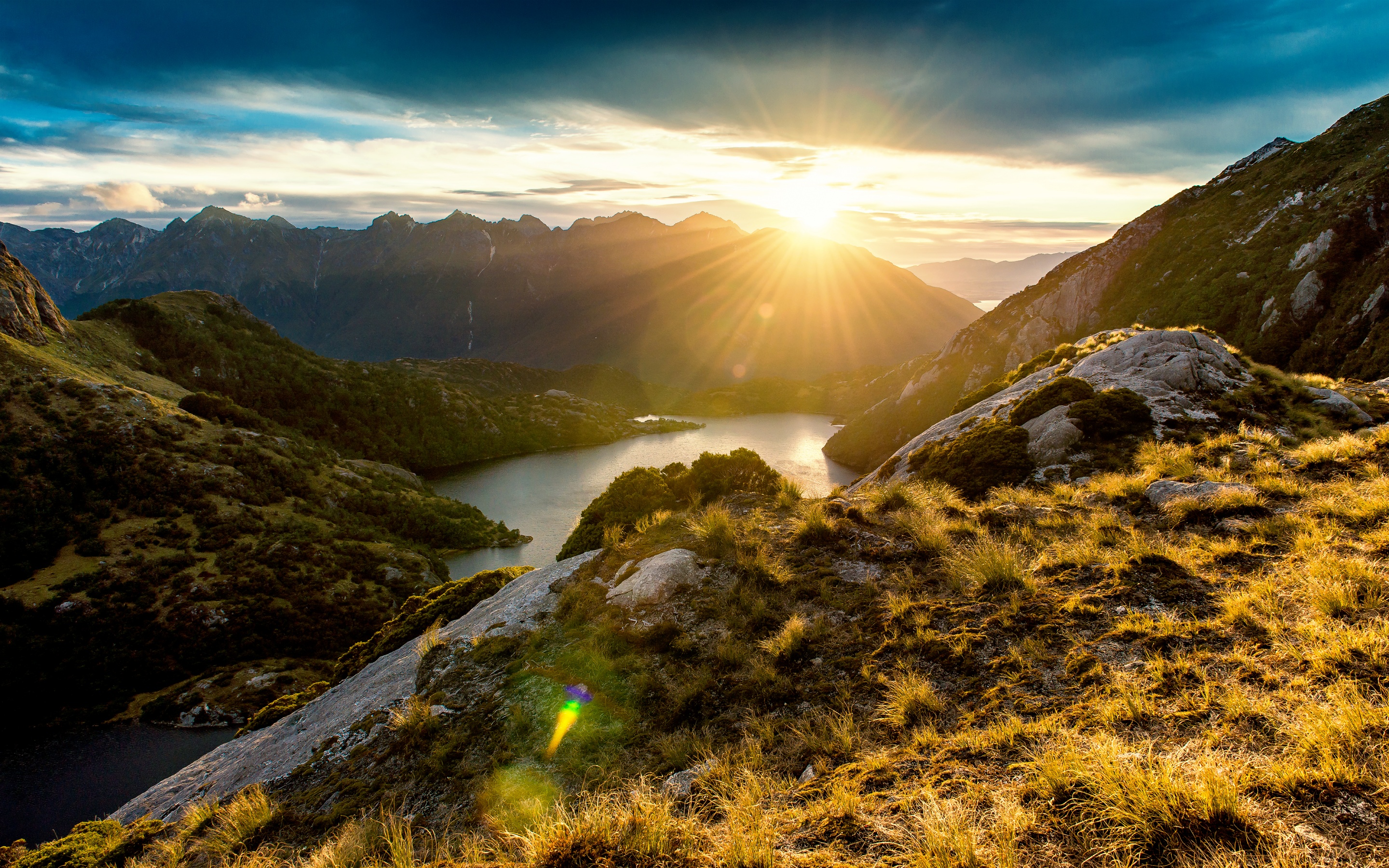 Fiordland Wallpaper 4K, New Zealand, Sunrise
