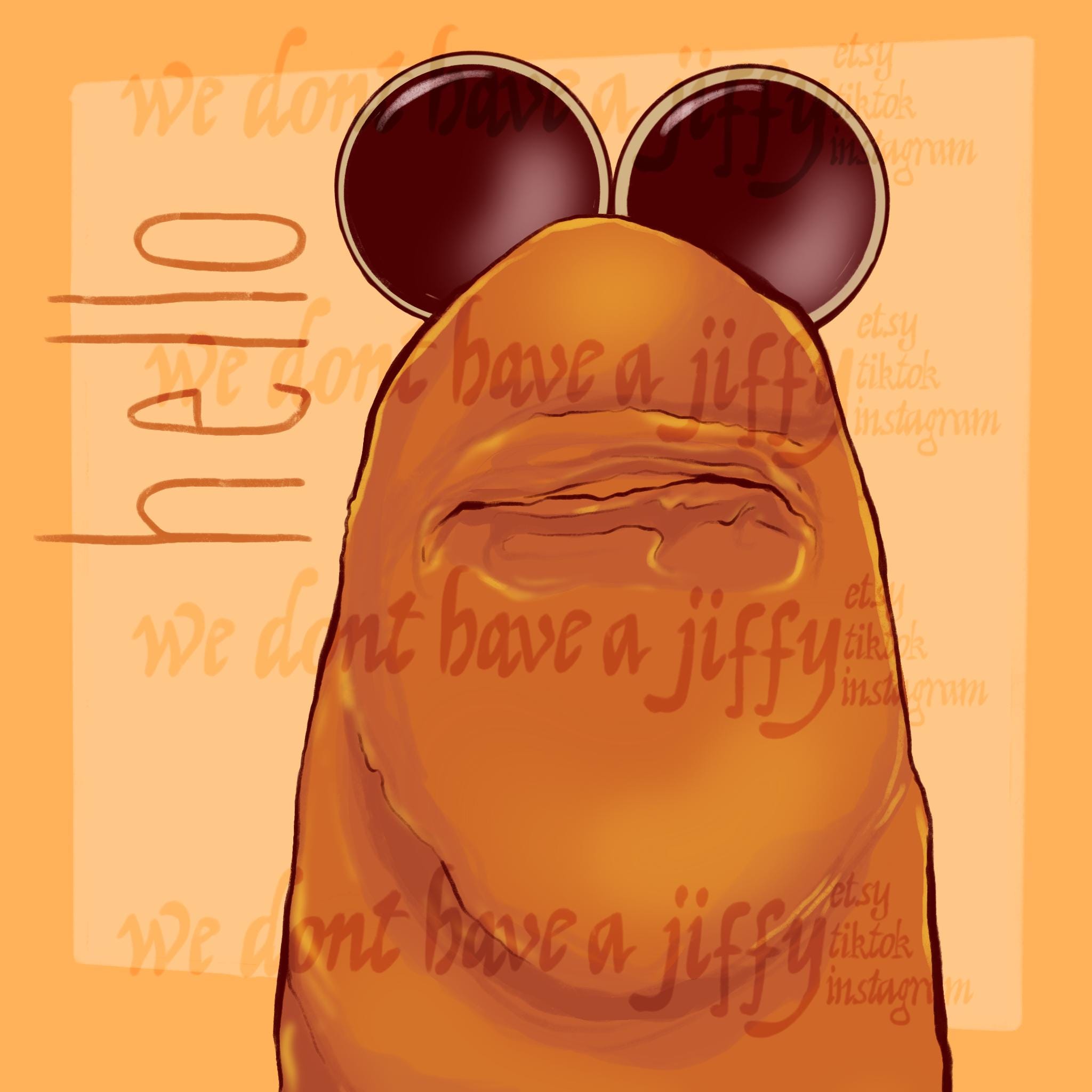 Digital Download. Hello. Marcus The Worm Art PNG PDF JPEG Download