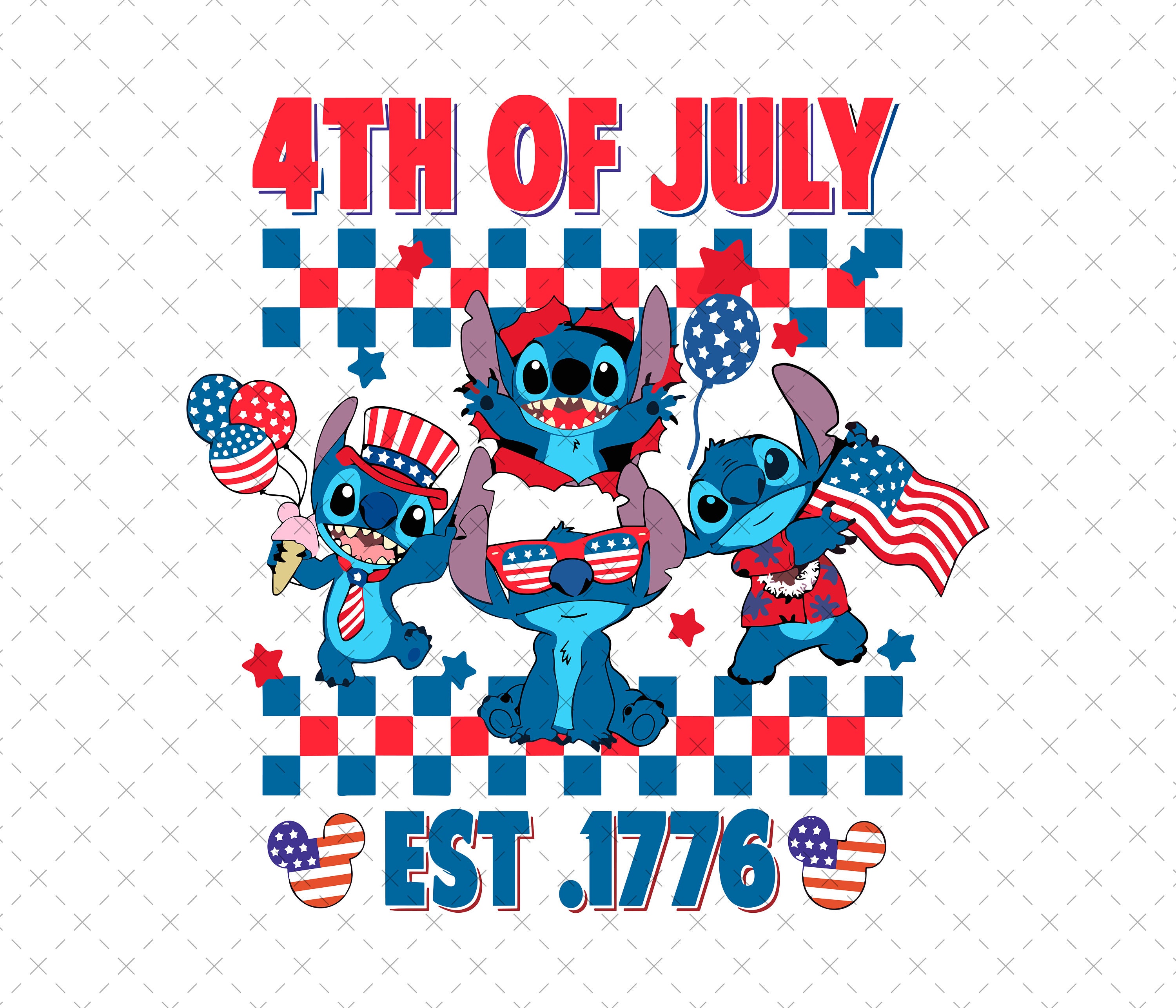 Stitch 4th of July SVG, Independence Day (Digital Download)