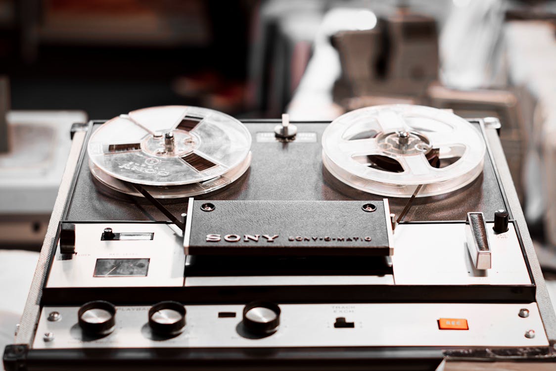 Black and Grey Sony Reel Tape Player · Free