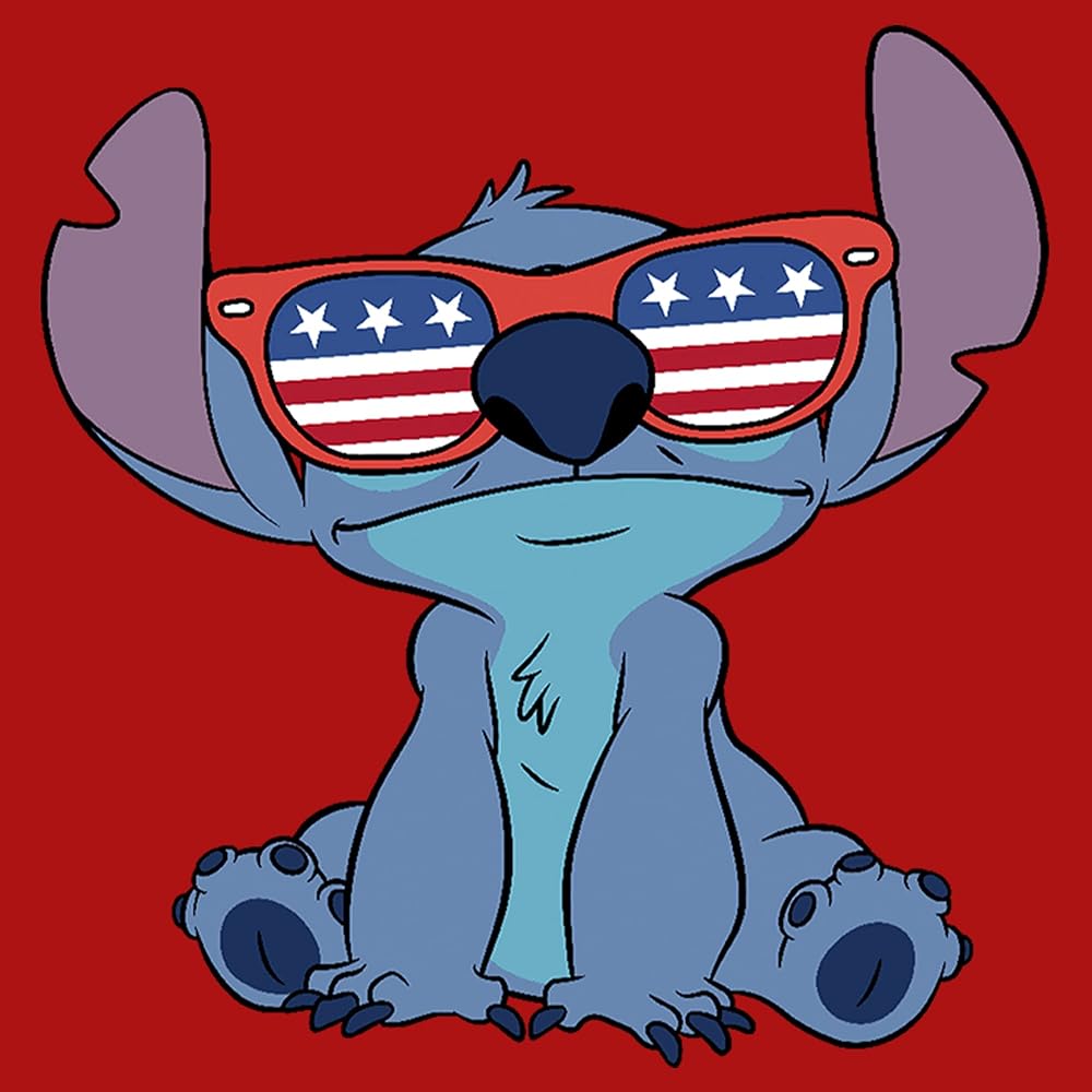 Boy's Lilo & Stitch American Flag Sunglasses Stitch T Shirt Small, Clothing, Shoes & Jewelry