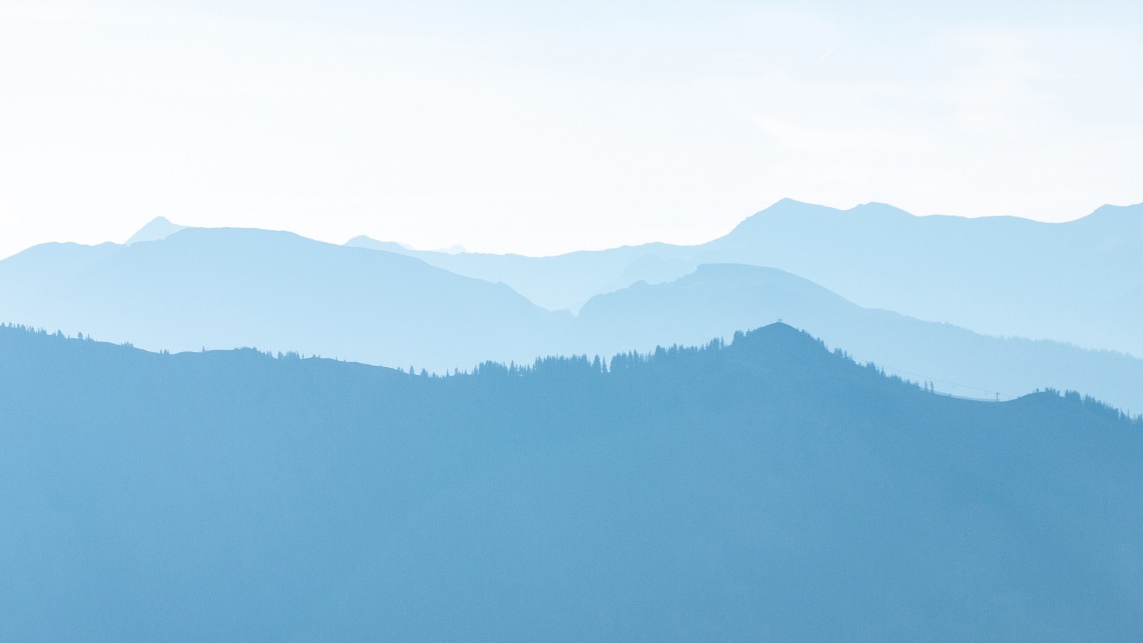 Light Blue Mountain During Morning 4K HD Light Blue Wallpaper